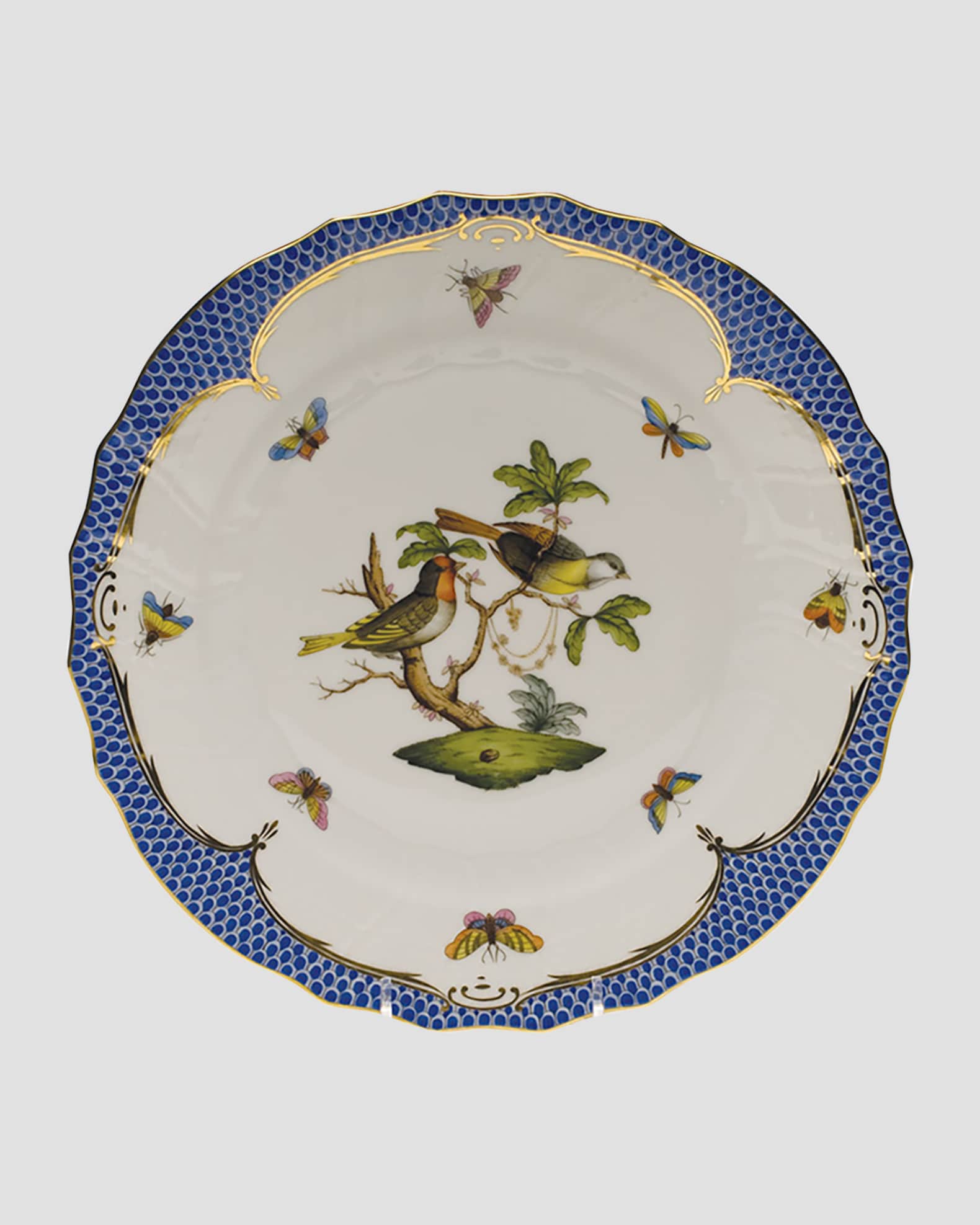 Herend Rothschild Blue Motif 11 Dinner Plate