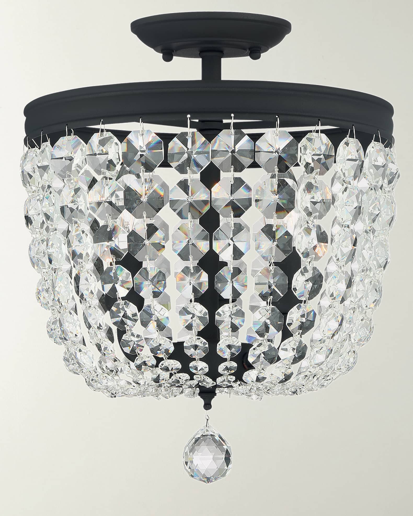 Crystorama Archer 3Light Crystal Black Chandelier Horchow