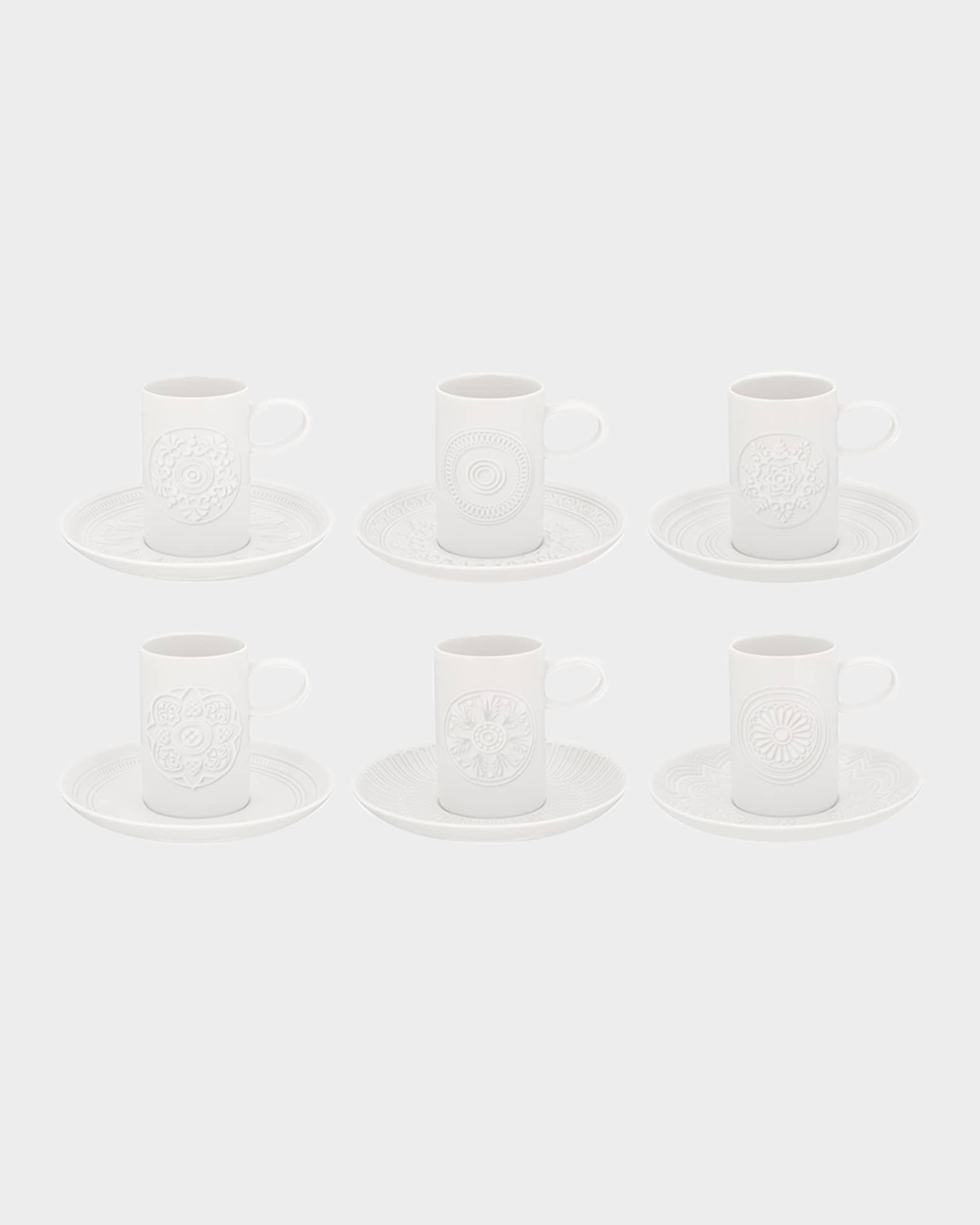 Vista Alegre Ornament Espresso/Coffee Cups & Saucers, Set of 6