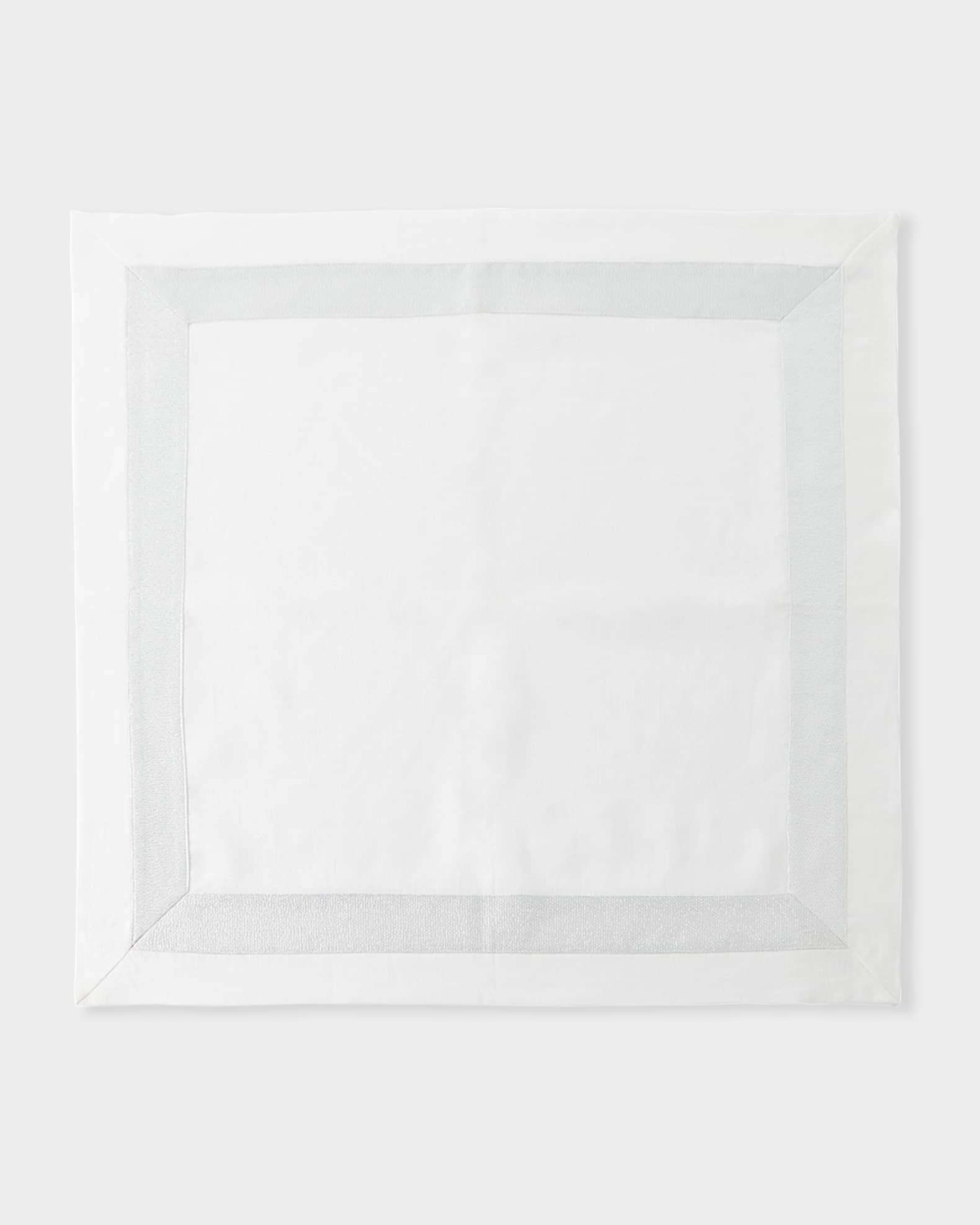 Nomi K Silver Shimmer White New Border Napkin