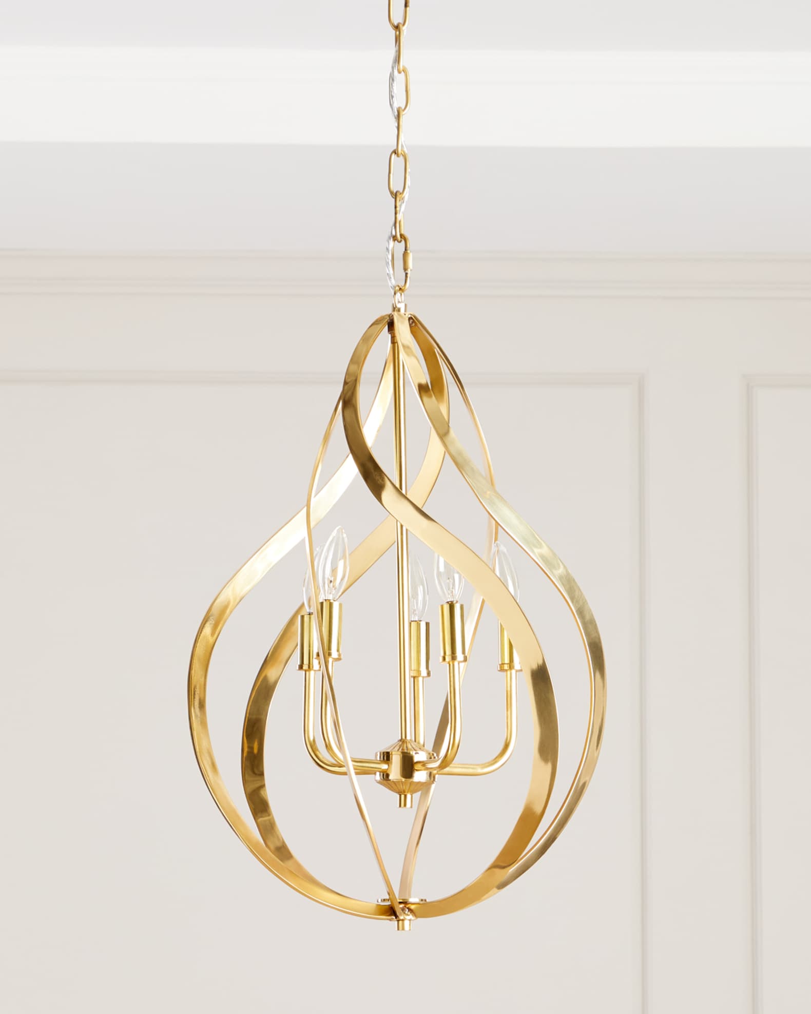 John-Richard Collection Ribbons of Brass Swirls Chandelier