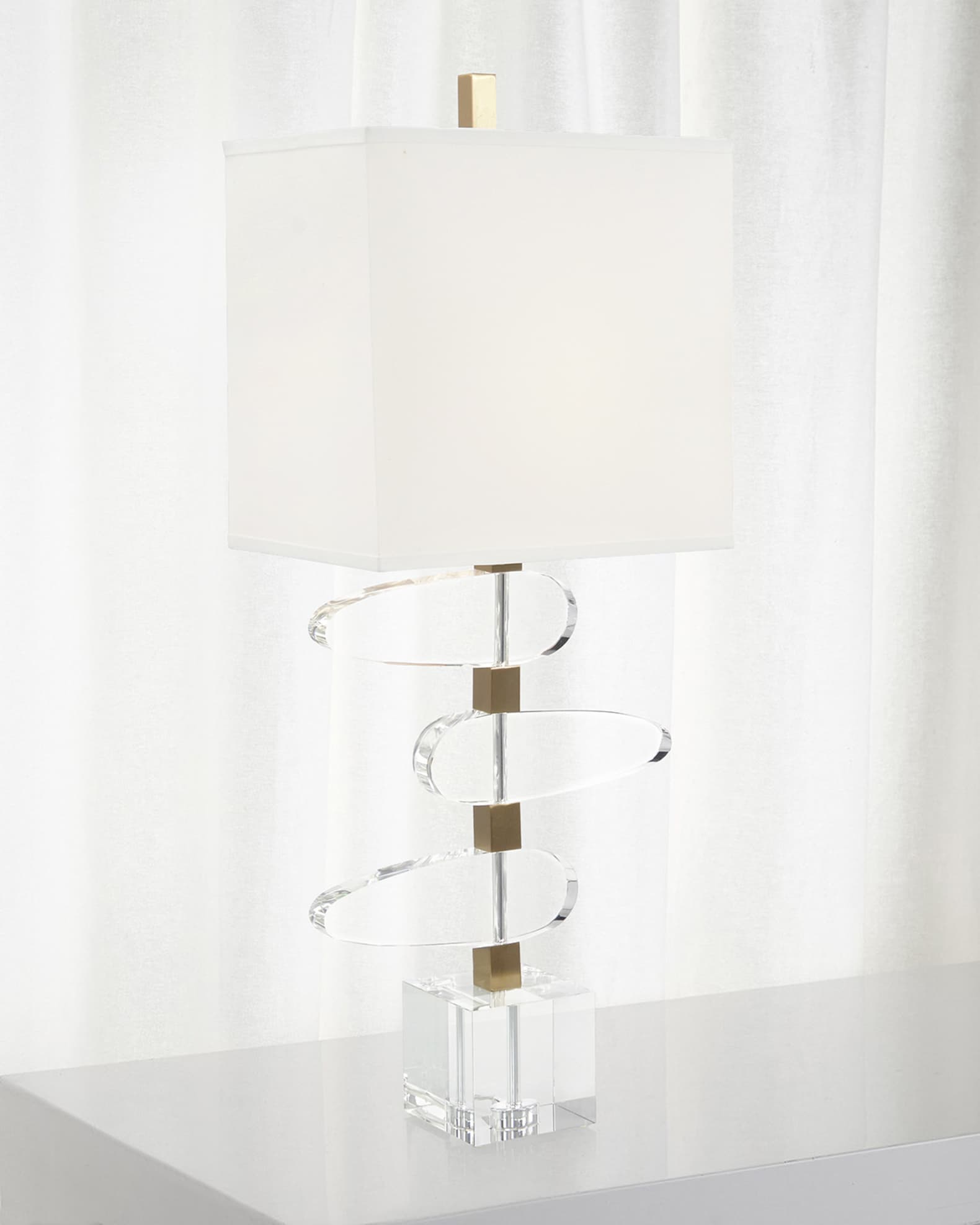 John-Richard Collection Asymmetrical Crystal Table Lamp