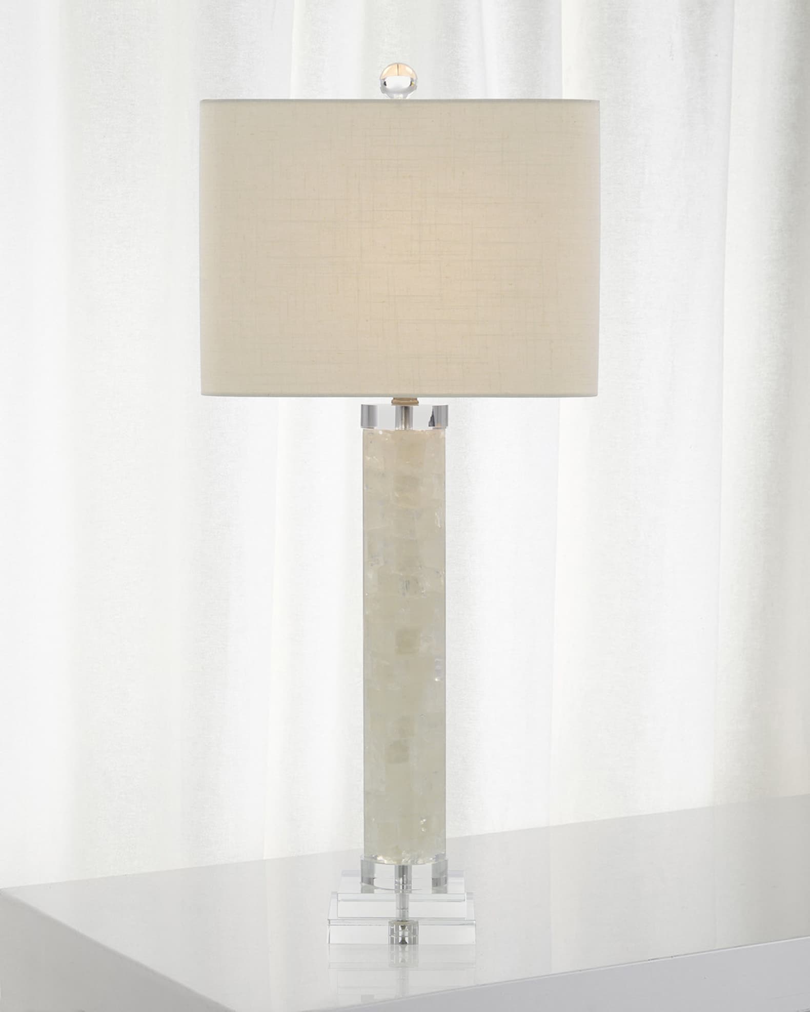 John-Richard Collection White Calcite and Quartz Lamp