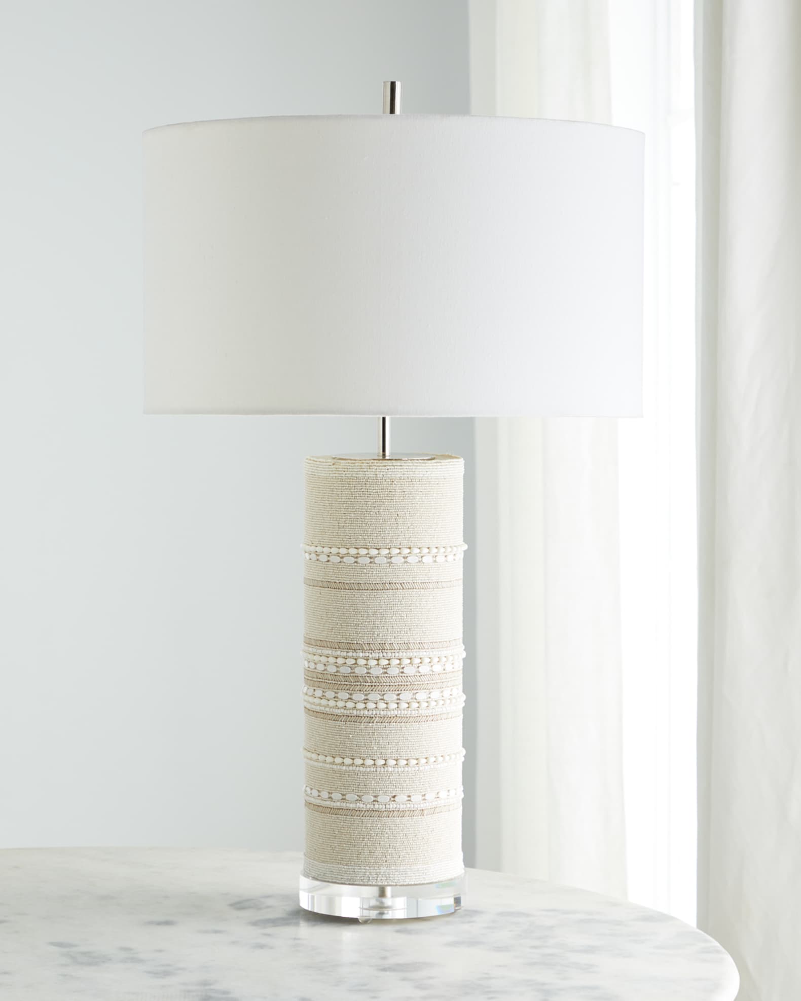 White beaded table lamp cheap