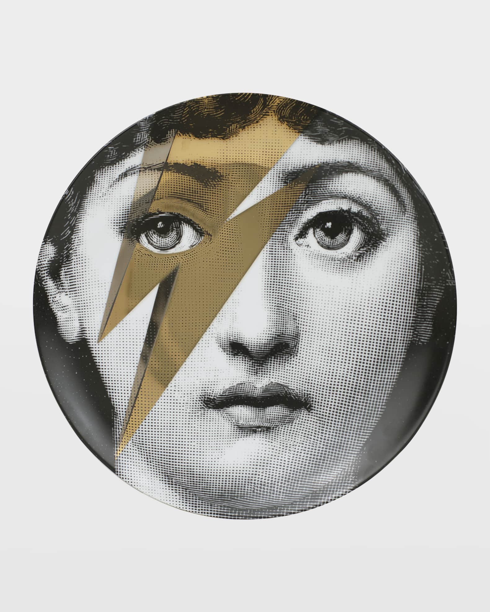 Fornasetti Tema E Variazioni n. 375 David Bowie Lightning Gold Wall Plate