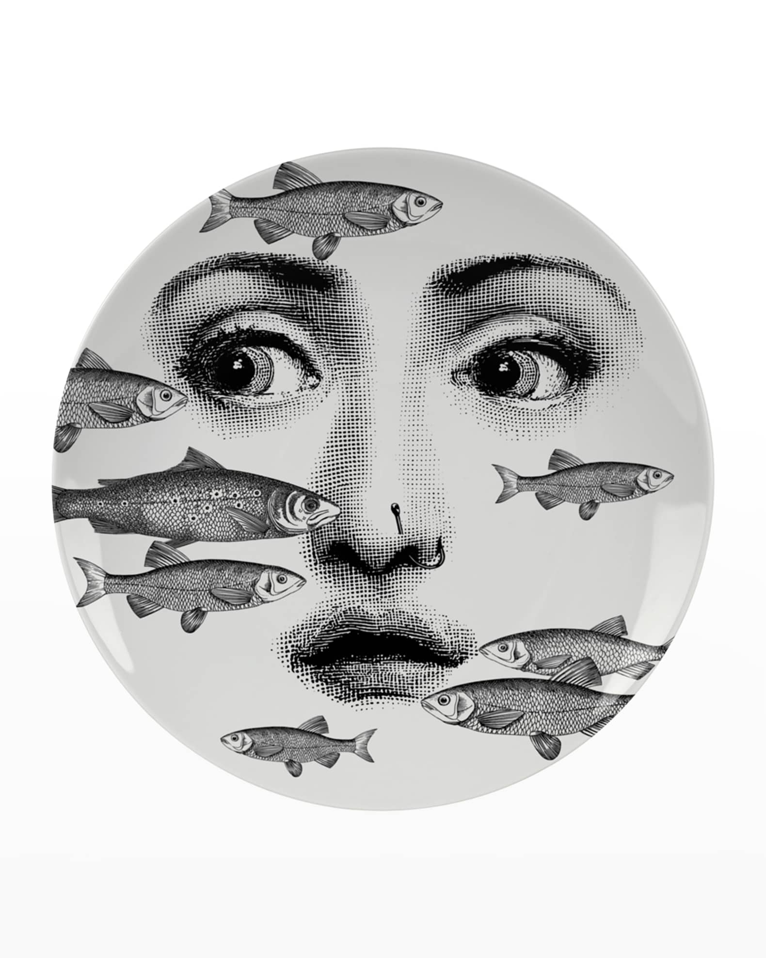 Fornasetti Tema E Variazioni n. 392 Swimming Fish over Face Wall Plate