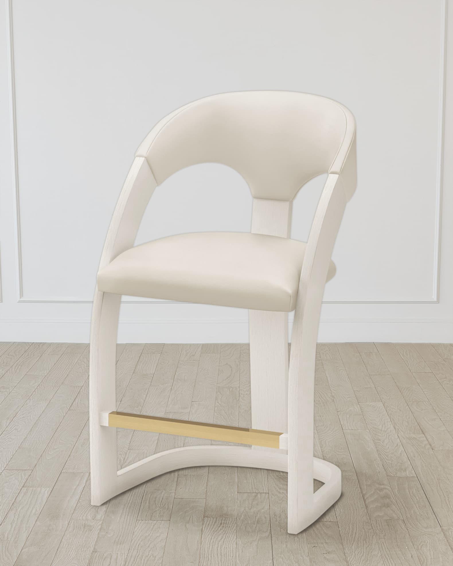 William D. Scott for Global Views Delia Antique White Counter Stool