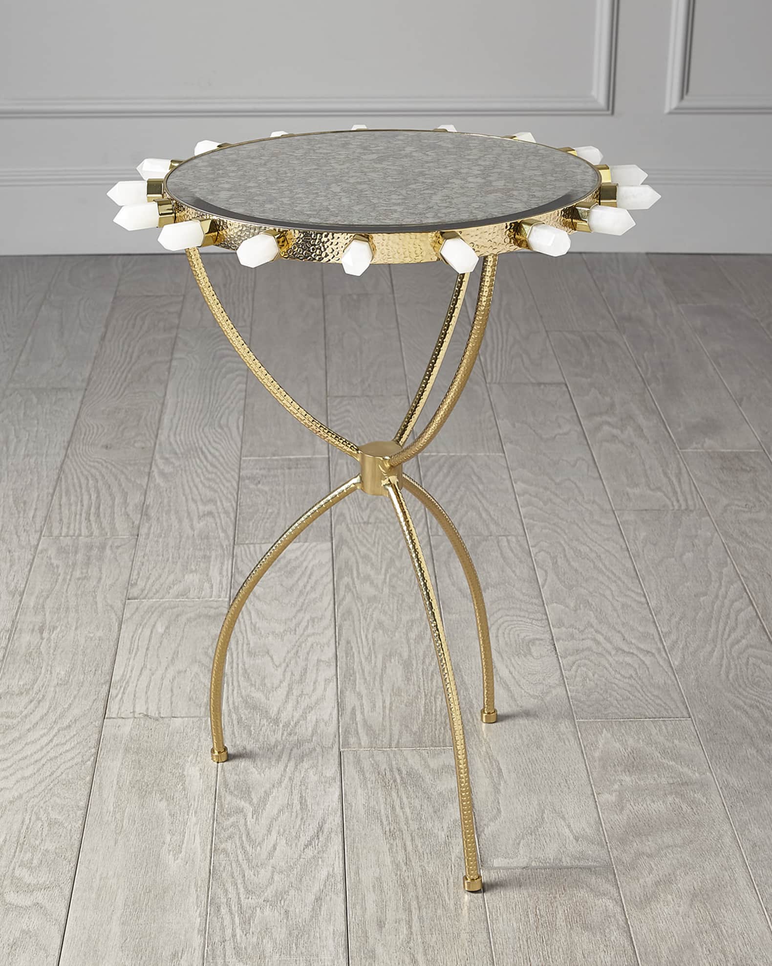 William D. Scott for Global Views Lola Quartz Brass Table Horchow