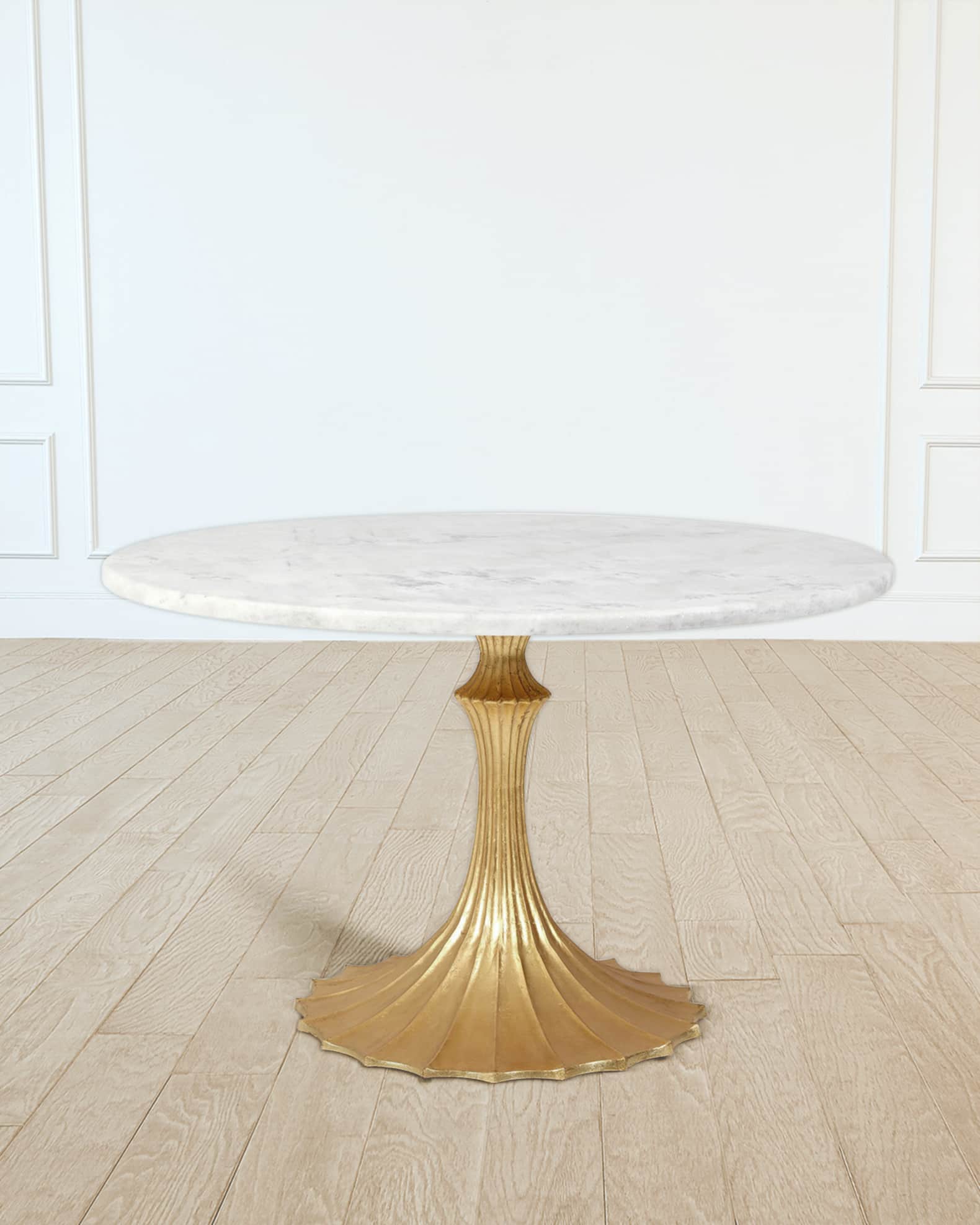 William D. Scott for Global Views 48" Marble Top Dining Table Horchow