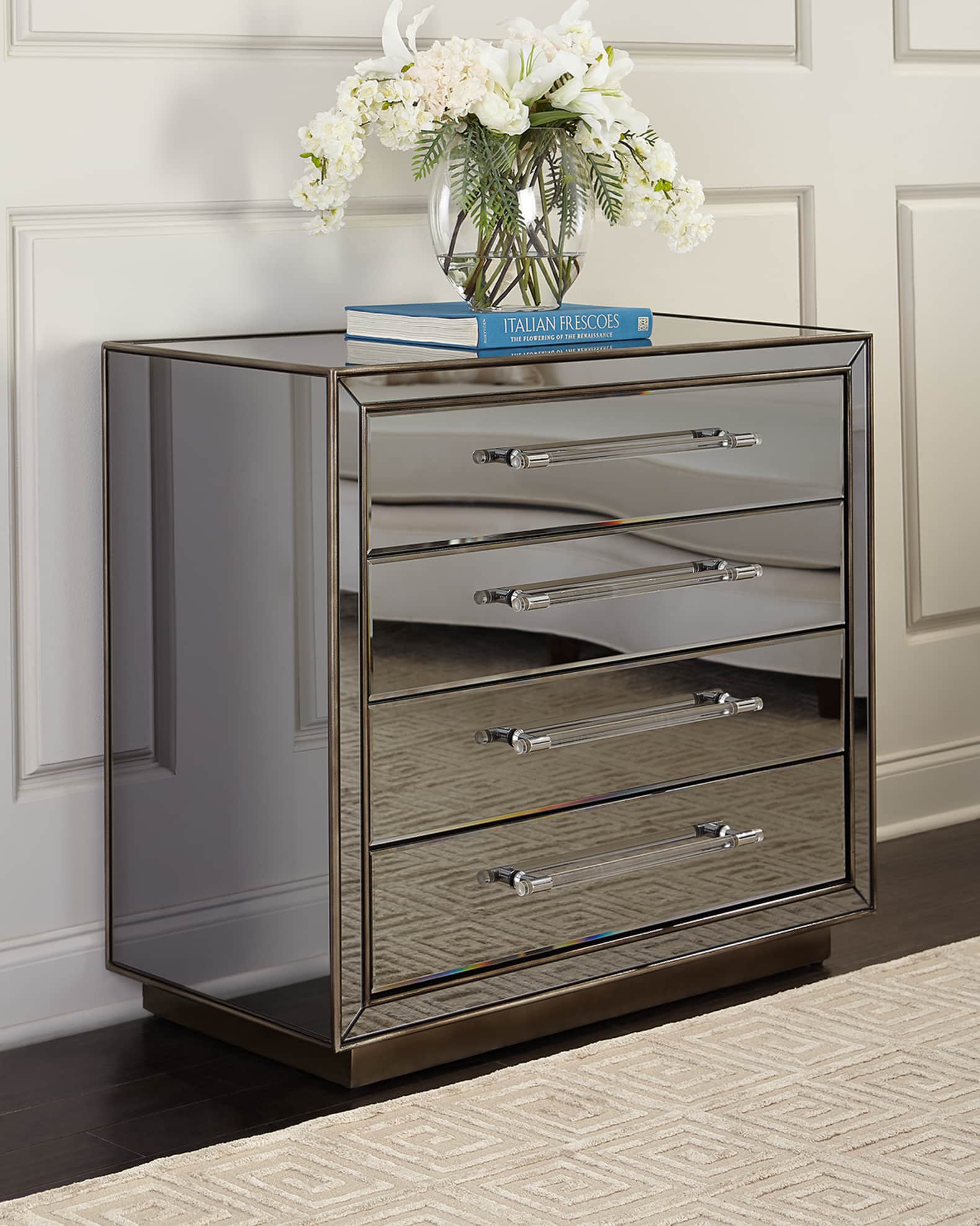 Chest with mirror clearance on top
