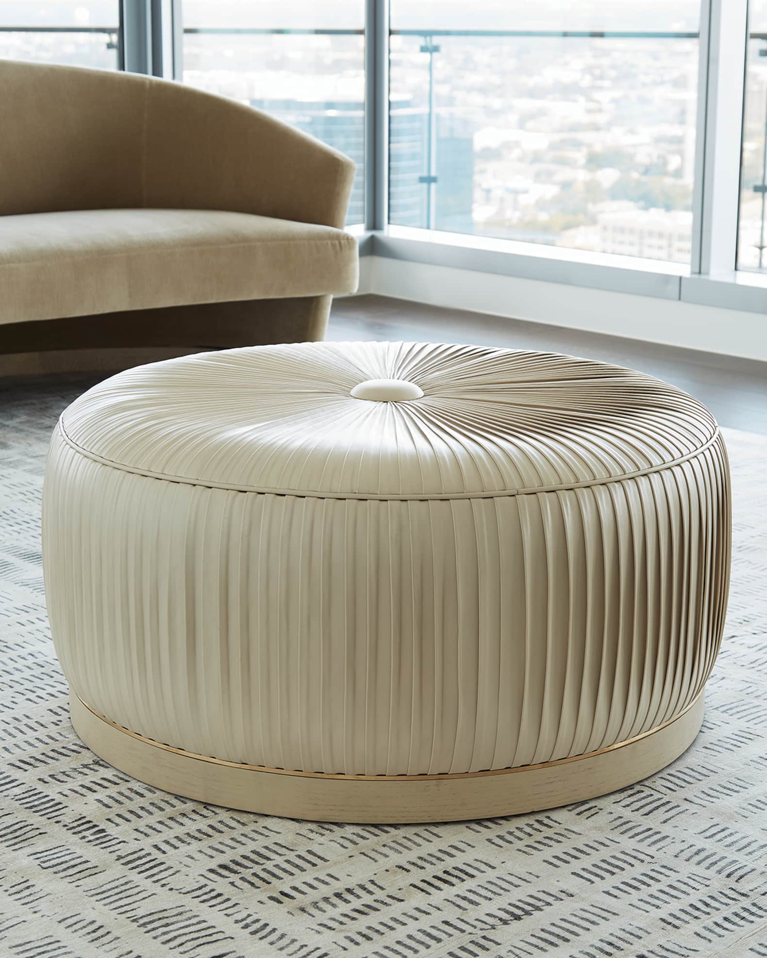 Pleated ottoman deals
