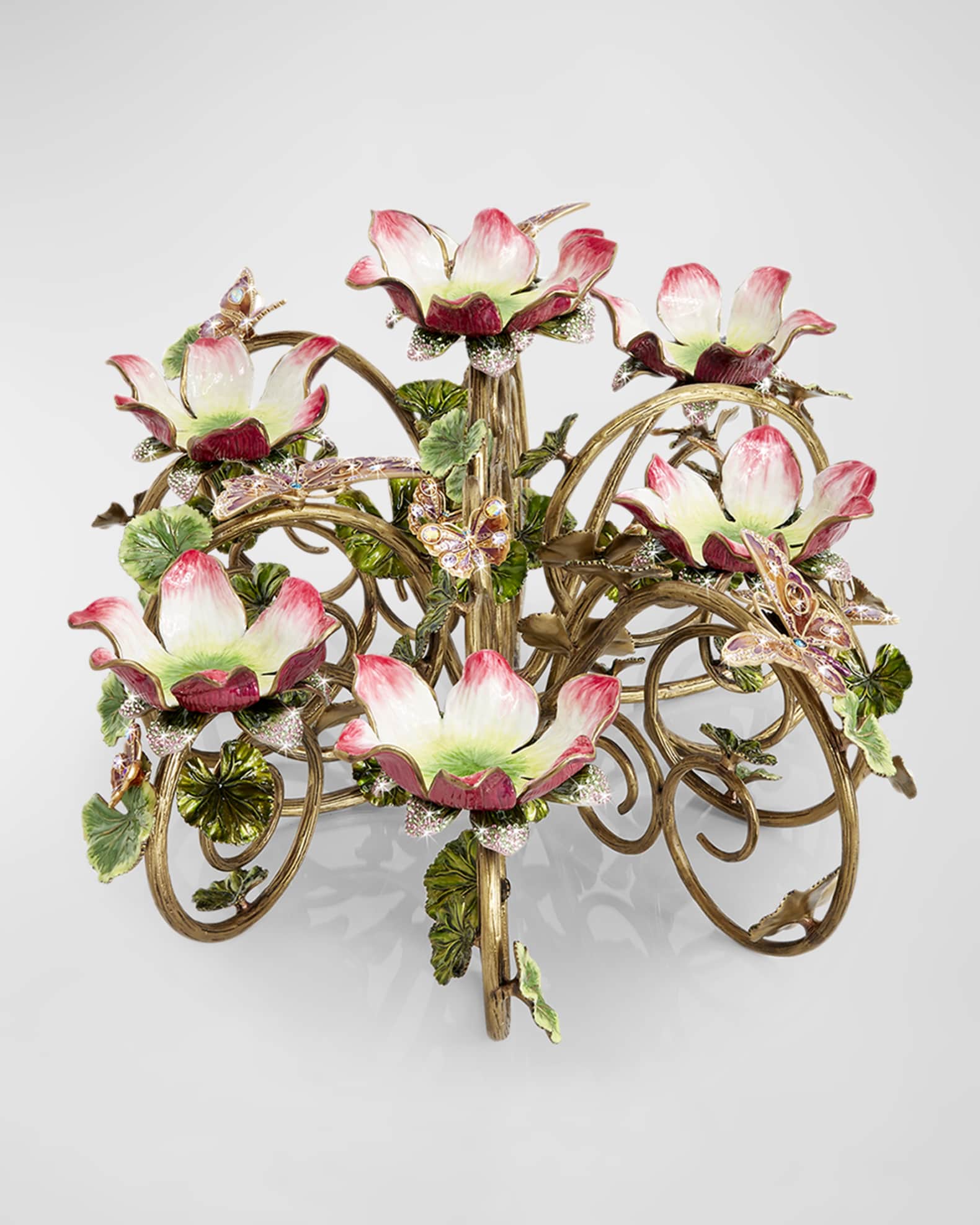 Jay Strongwater Floral & Butterfly Candelabra | Horchow