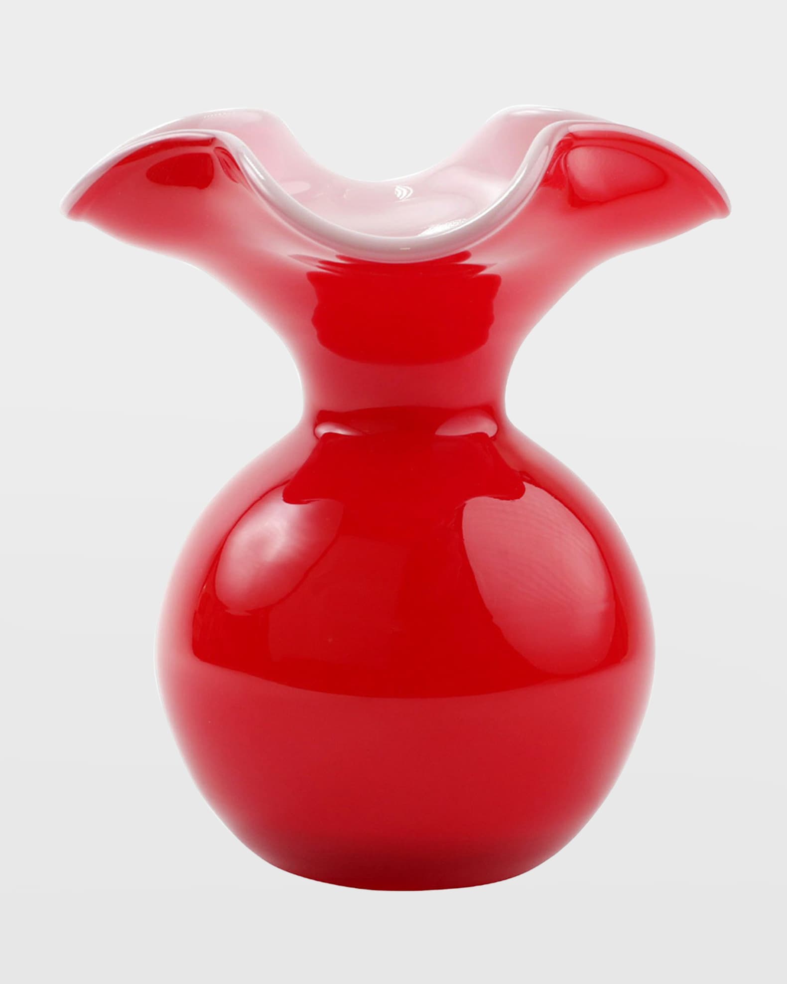 Vietri Hibiscus Glass Red Small Fluted Vase