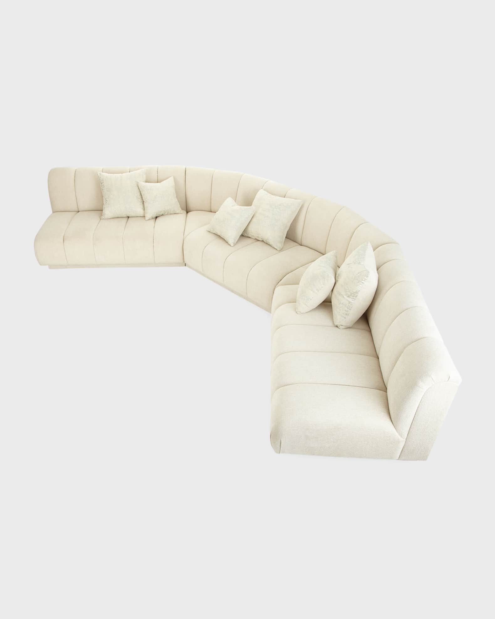 Haute House Malia Channel-Tufted Sectional Sofa