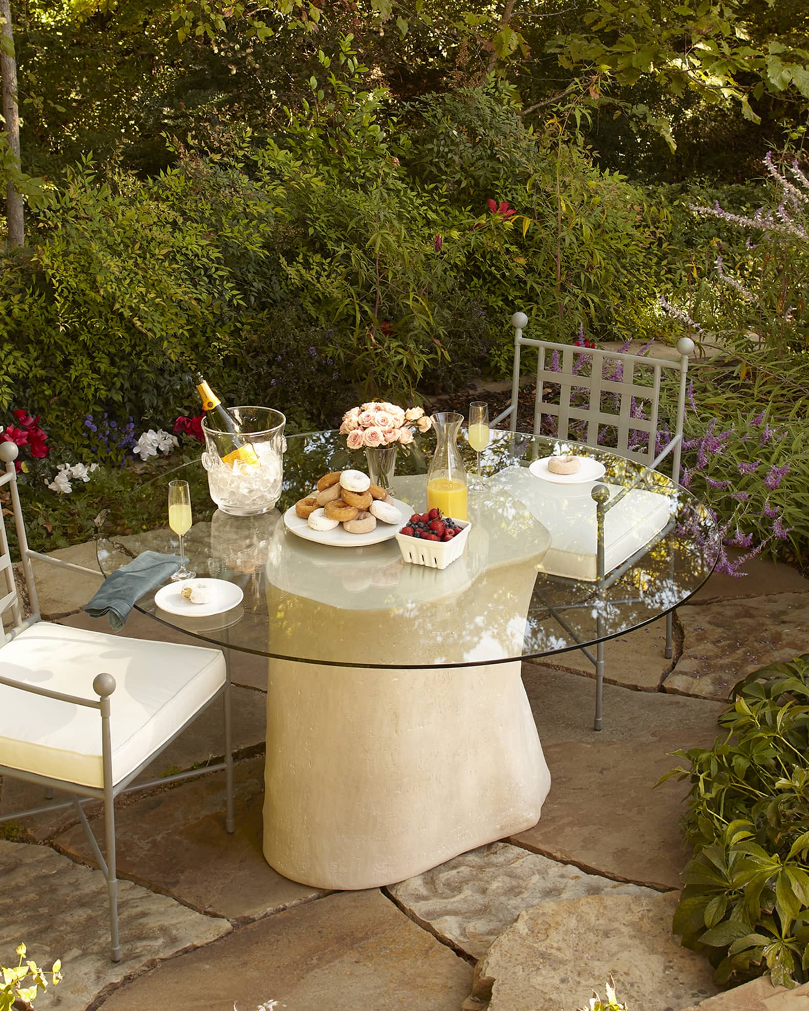 Glass patio hot sale dining set