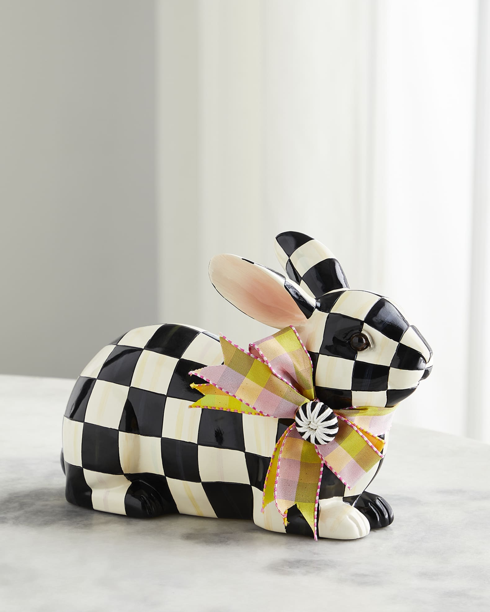 MacKenzieChilds Courtly Check Resting Easter Bunny Decoration Horchow