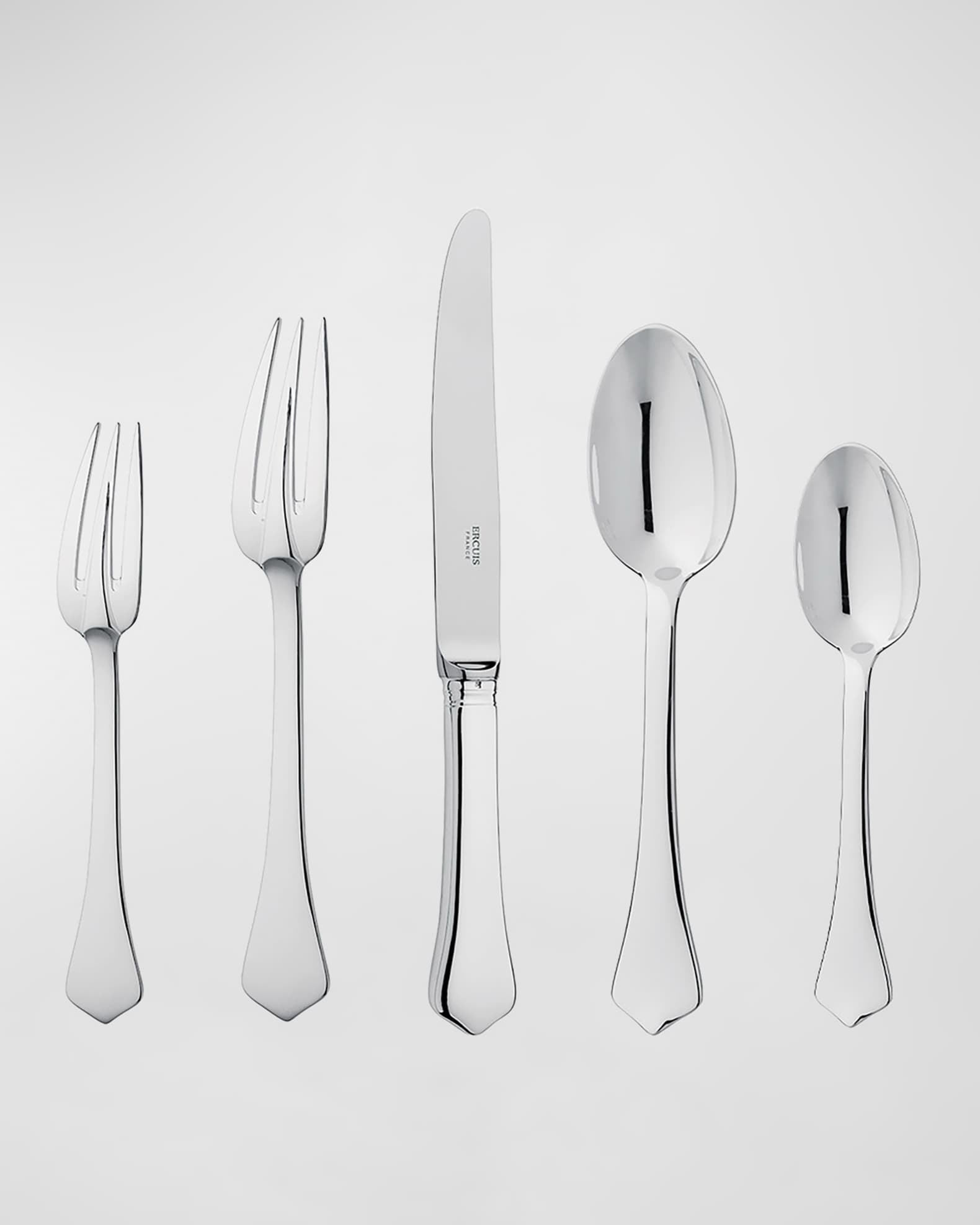 Ercuis Brantome Silver Plated 5-Piece Flatware Place Setting