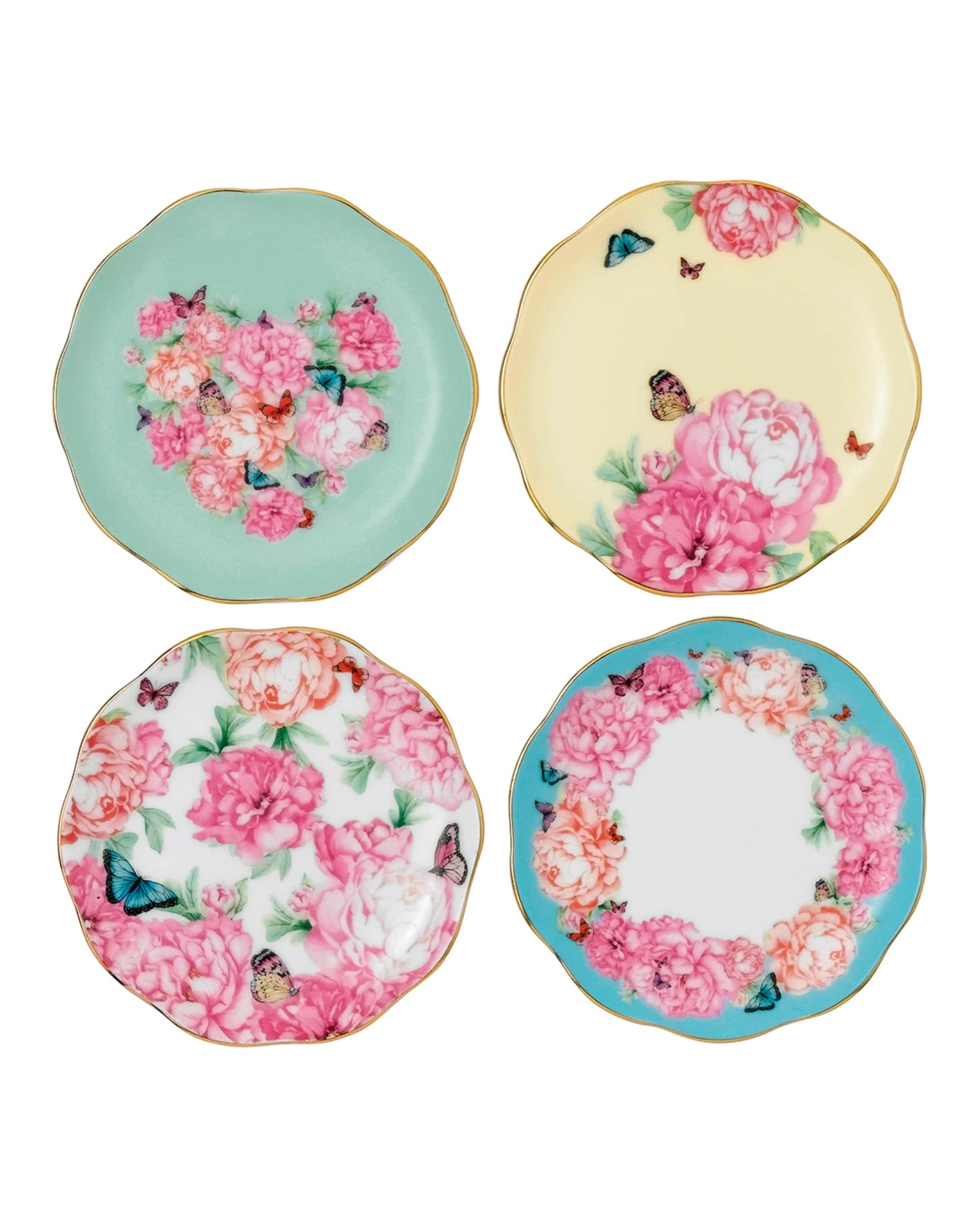 Miranda Kerr for Royal Albert Mixed Pattern Tidbit Plates, Set of 4