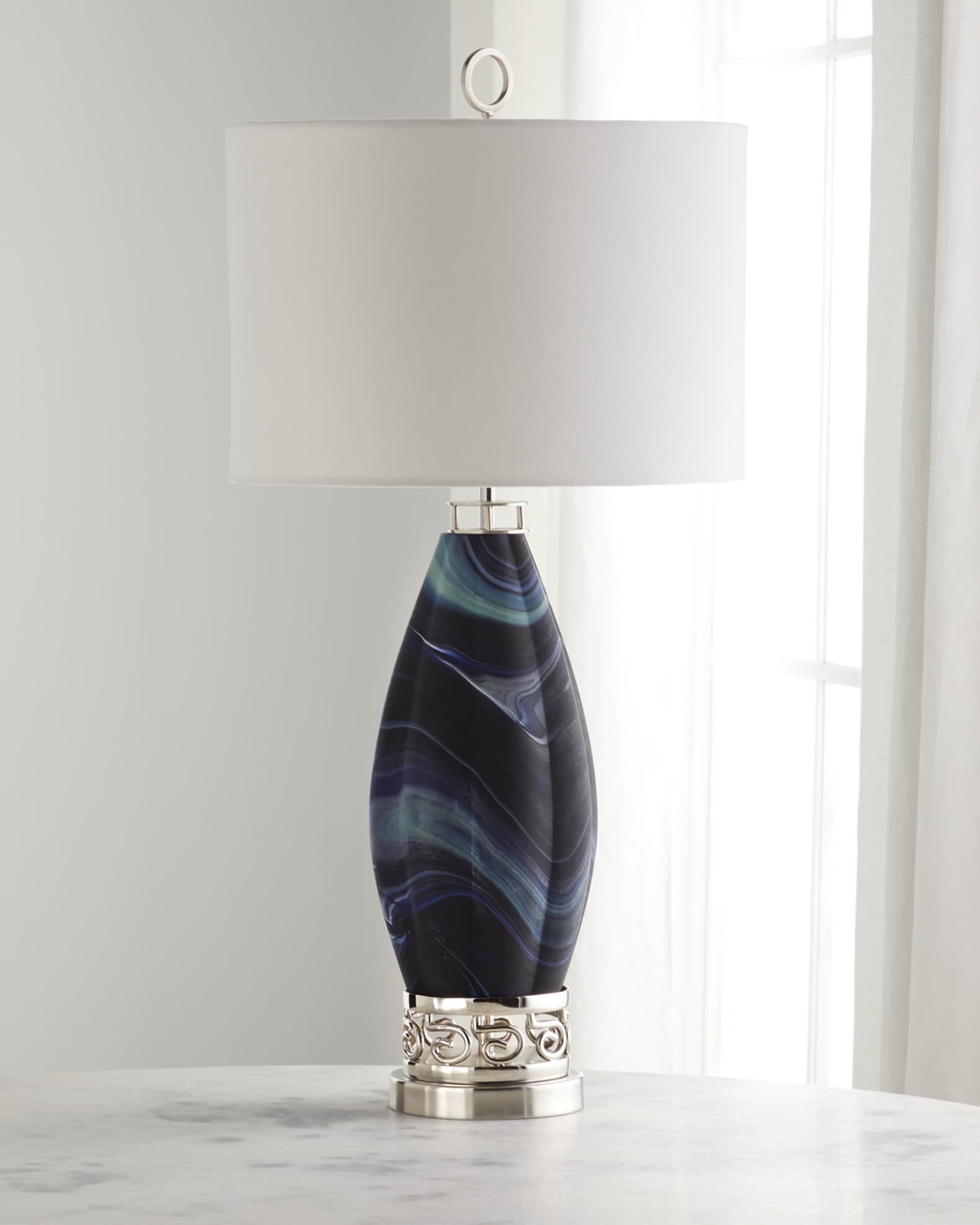 Navy table lamp deals