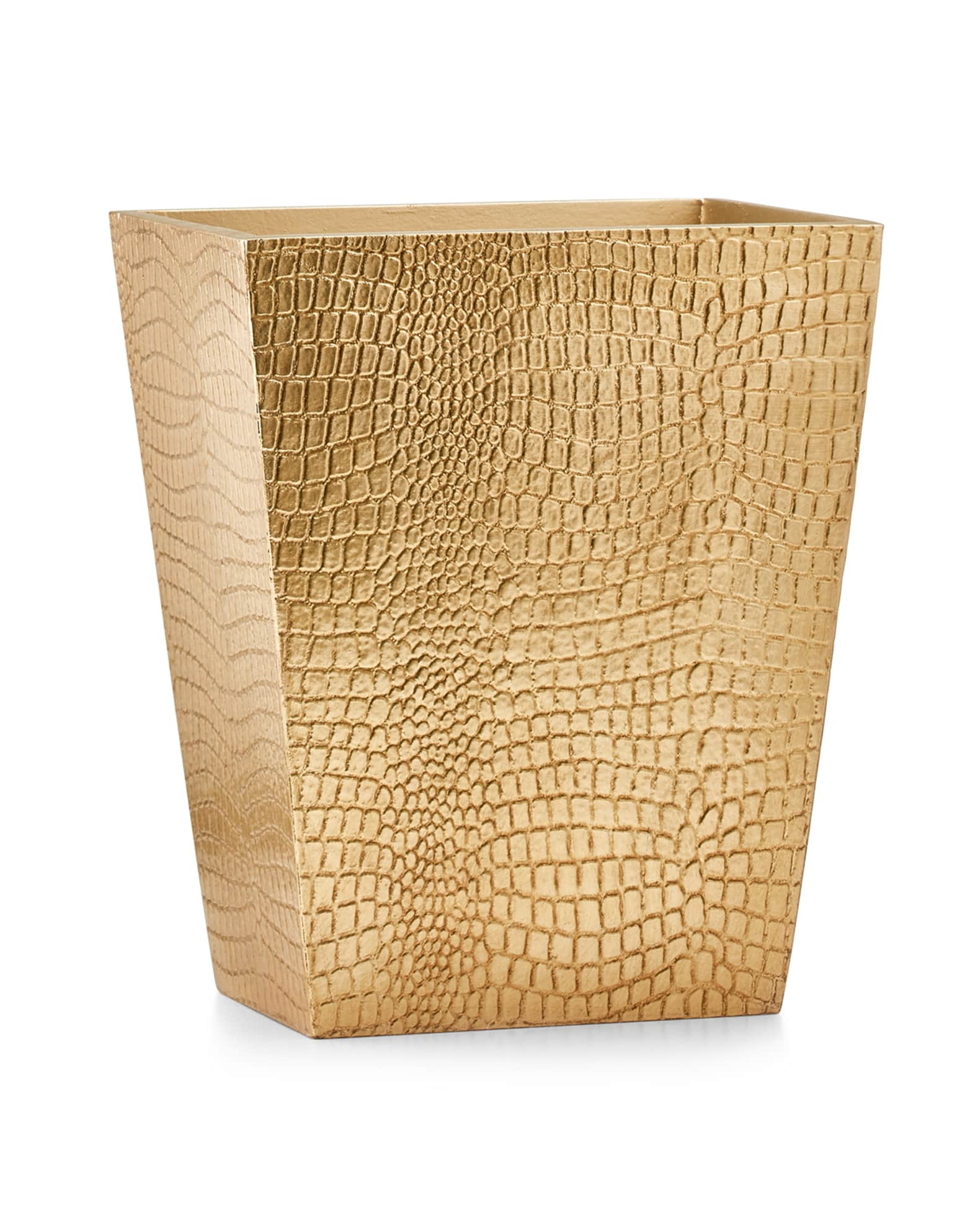 Labrazel Crocodile Gold Waste Basket Horchow