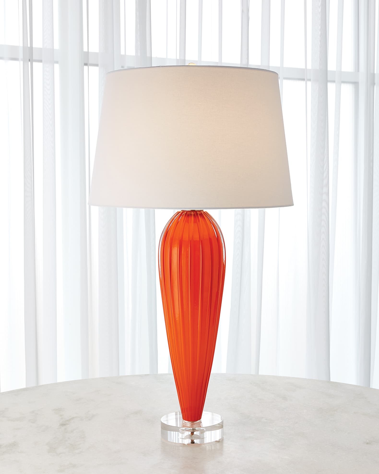 Global Views Teardrop Glass Lamp Orange