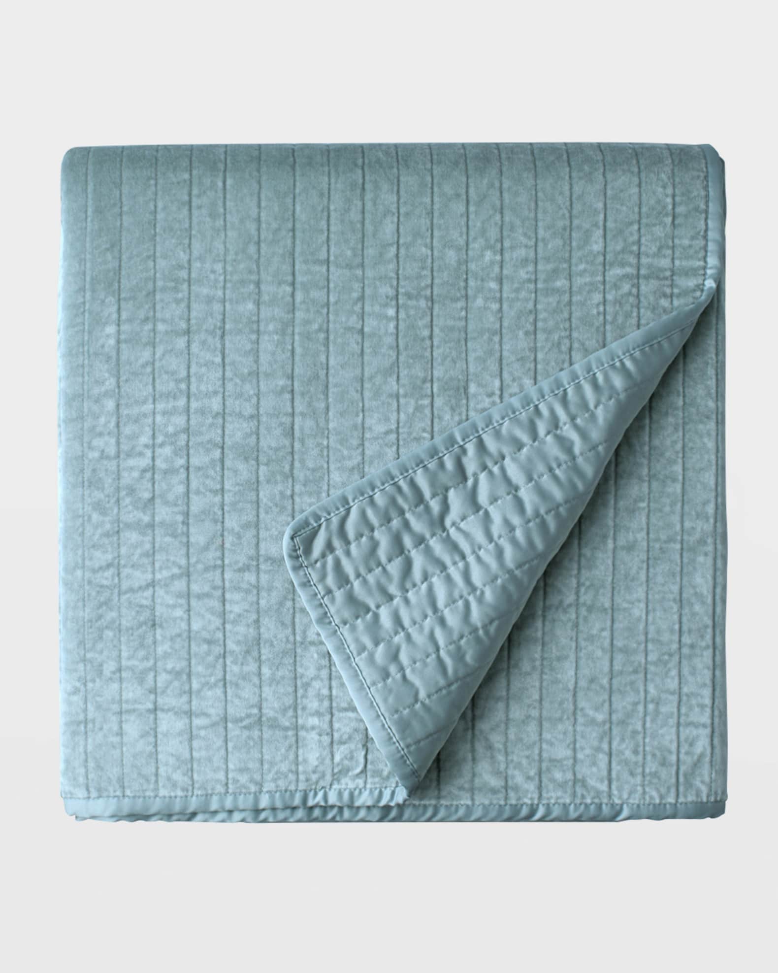 Lili Alessandra Aria Quilted Coverlet Matte Velvet, Queen Horchow