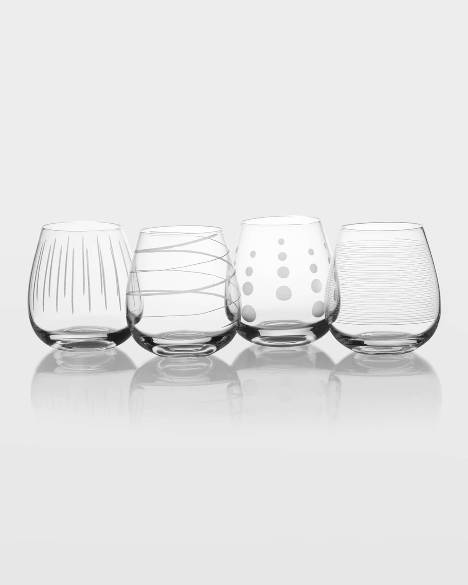 Mikasa Cheers 14-Ounce Stemless Wine Glasses, Service for 4