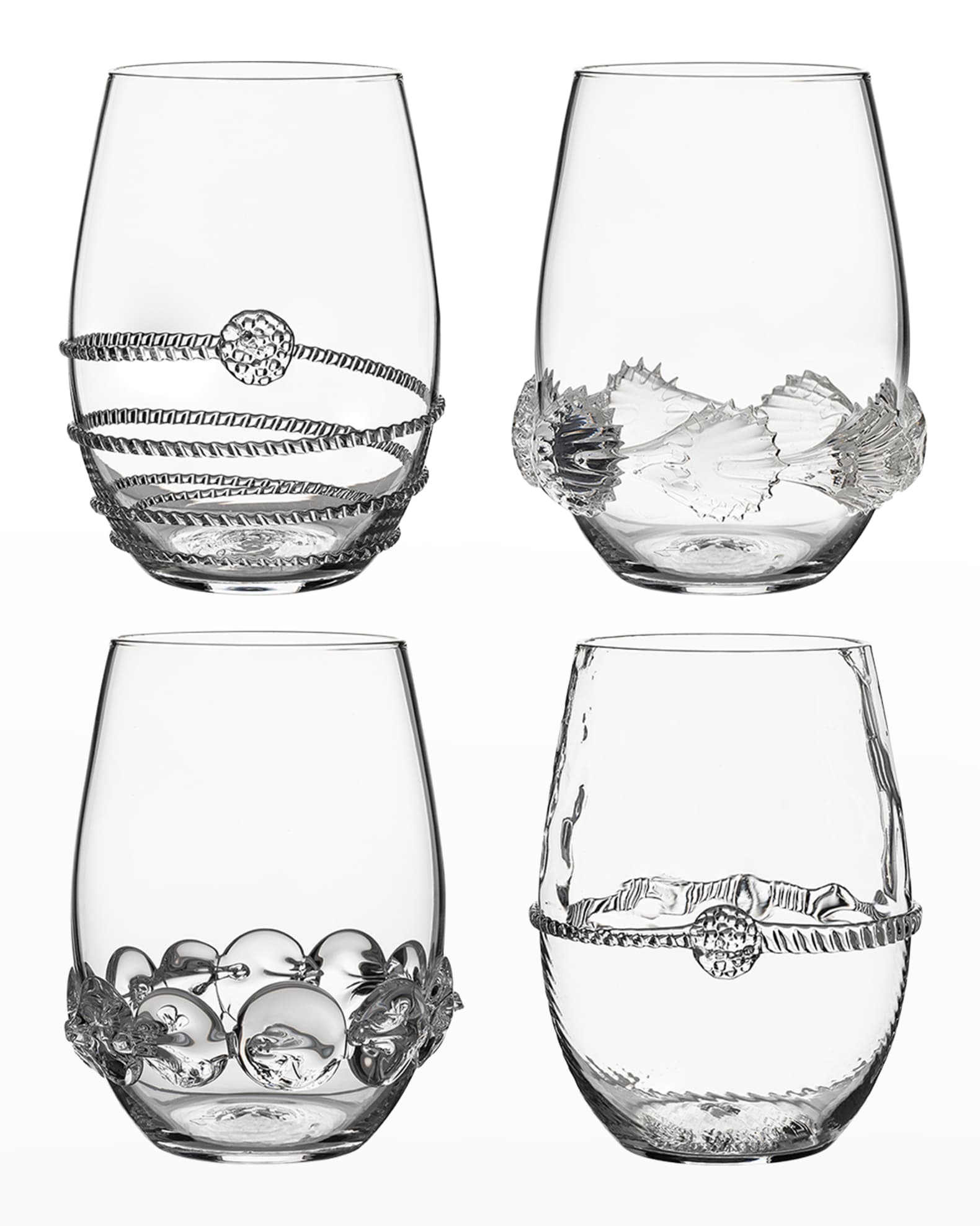 Juliska Heritage Stemless Wine Glass Assorted, Set/4 Horchow