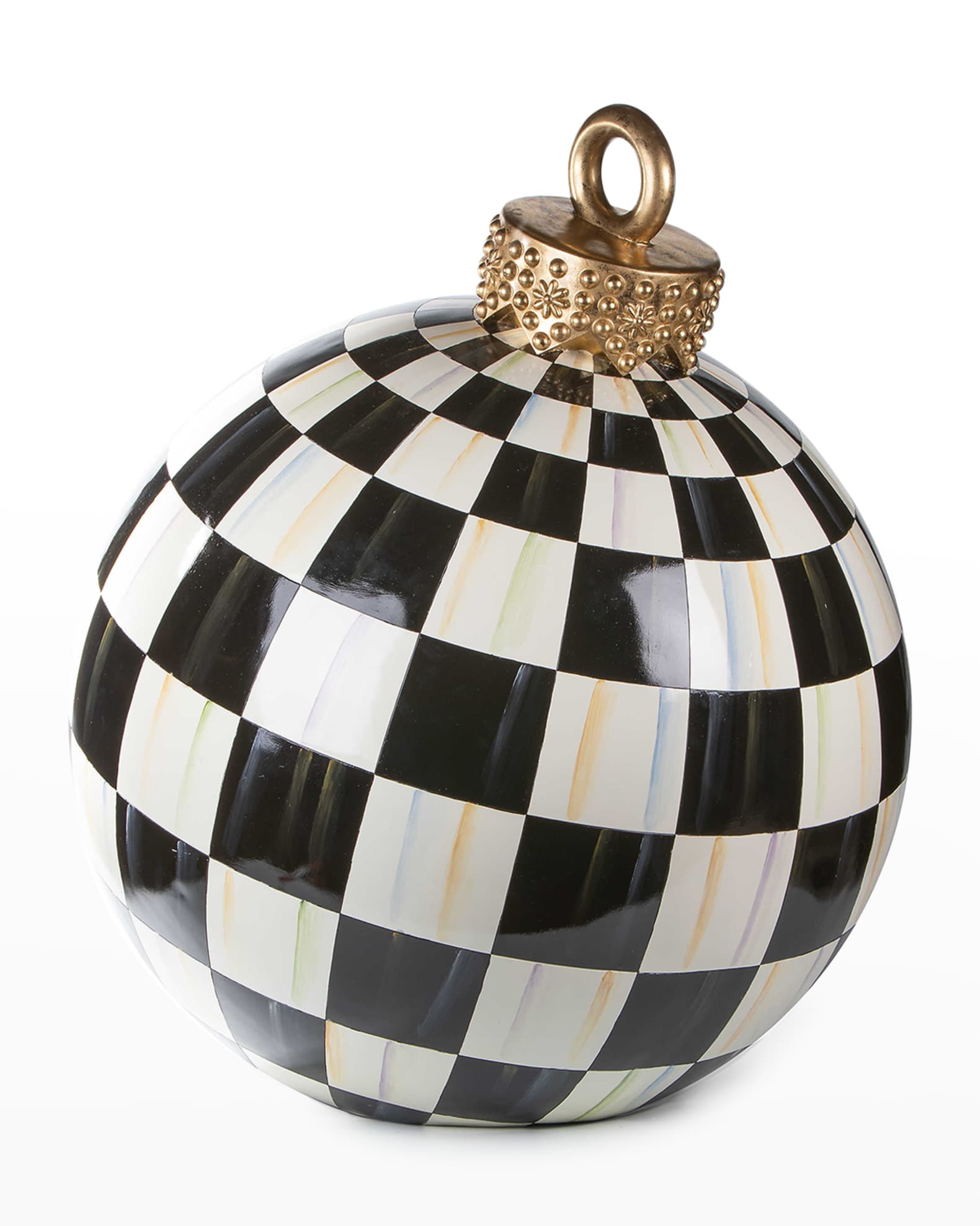 MacKenzie Childs Jolly Outdoor Ornament Courtly Check Horchow