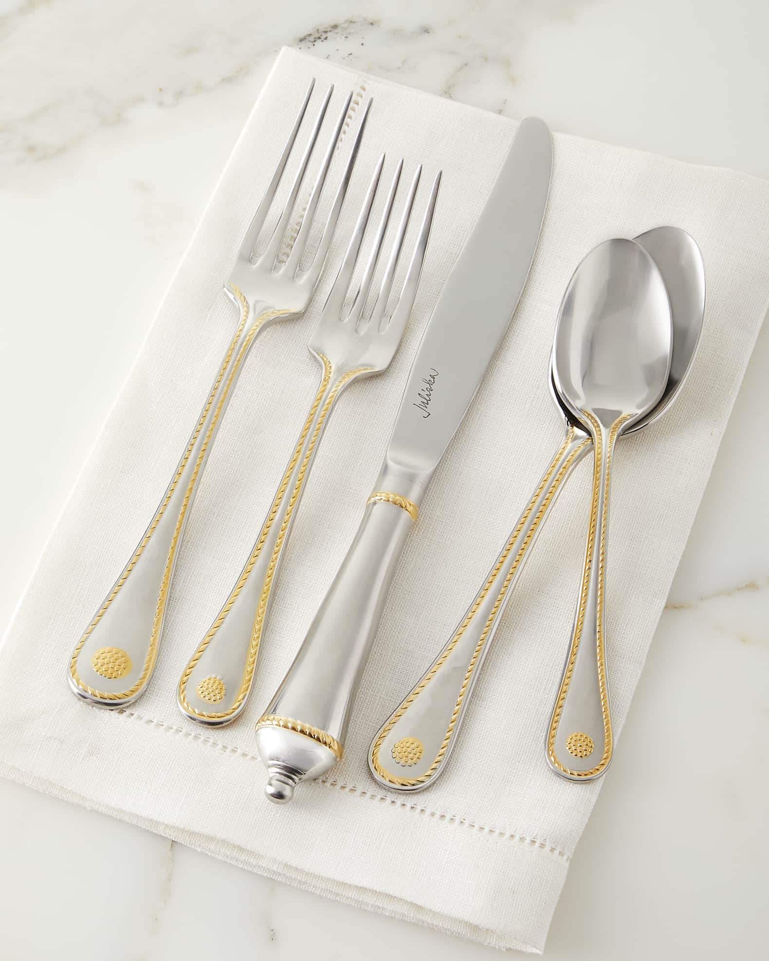 Juliska Berry and Thread Polished with Gold Accents Flatware Set Horchow