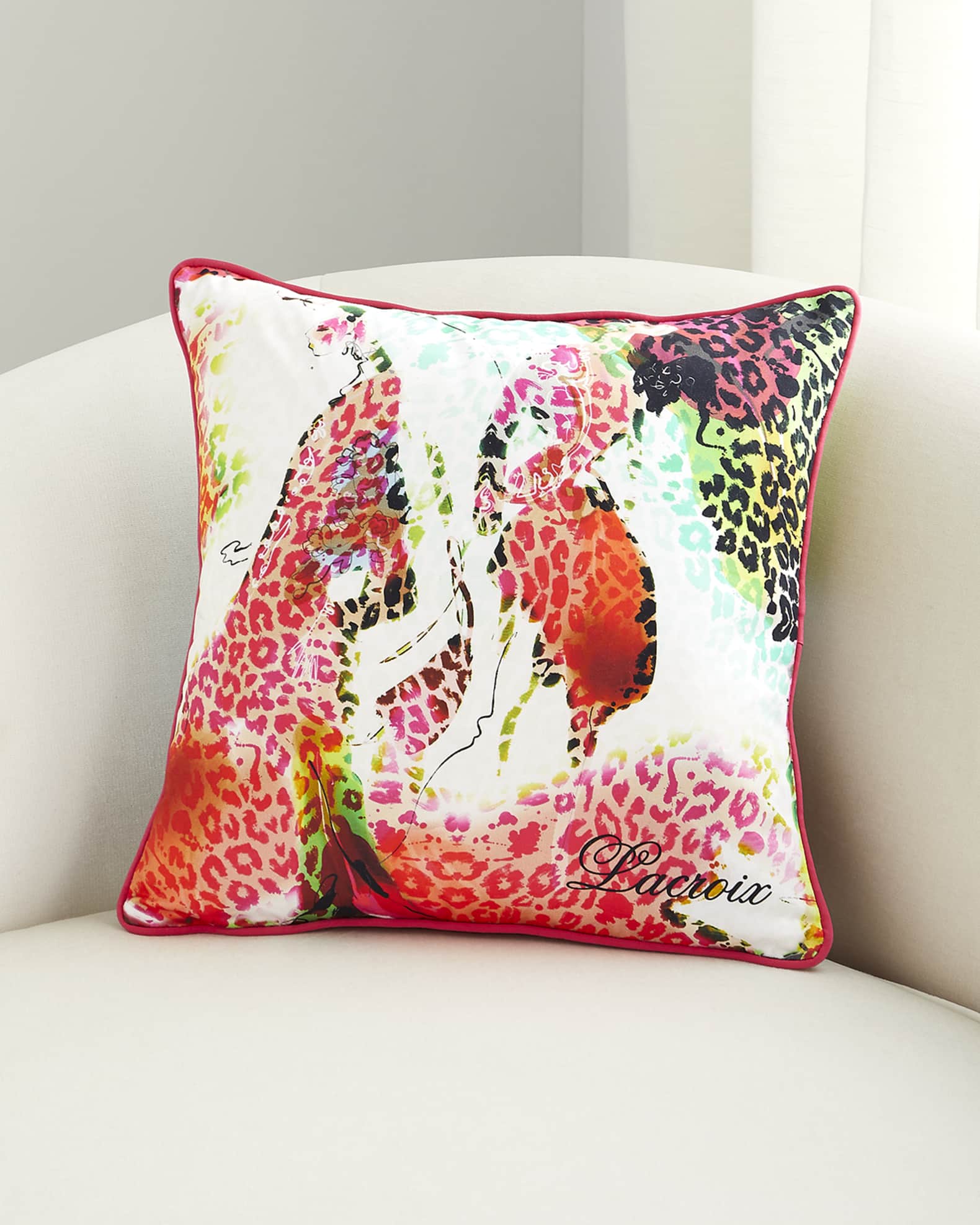 Christian Lacroix Les Felines Magenta Pillow 16" Horchow