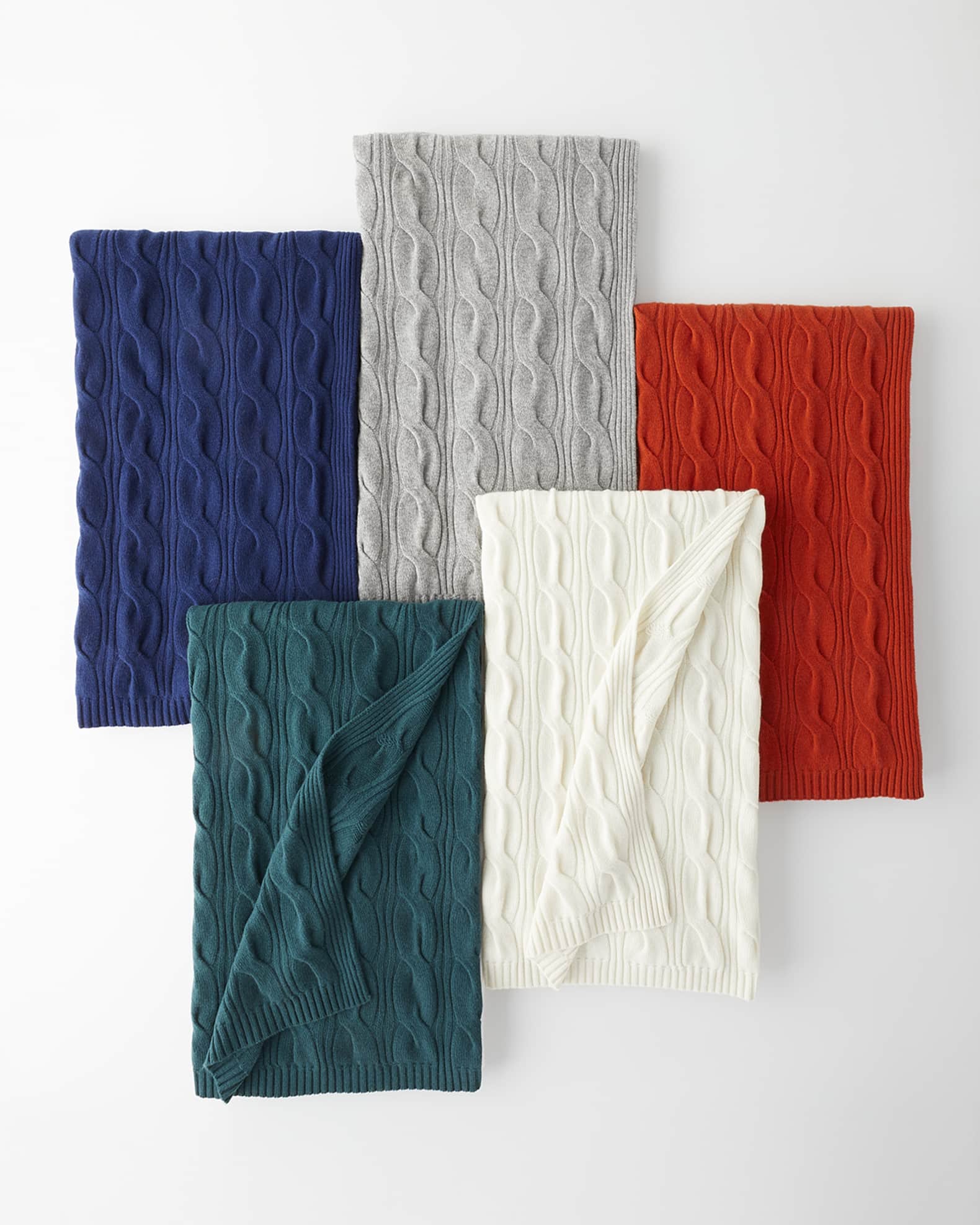 Sofia Cashmere Oversized Cashmere Cable Throw