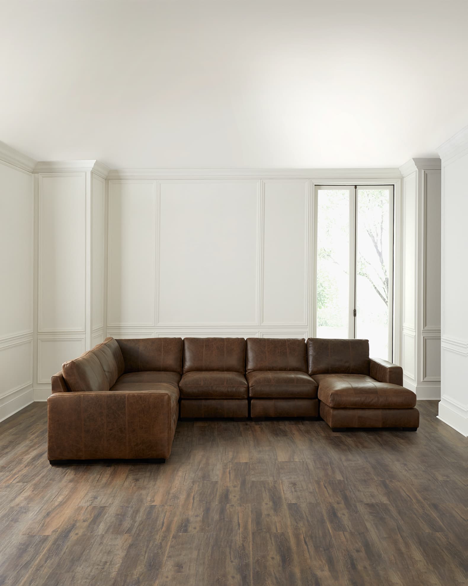 5 piece sales leather sectional