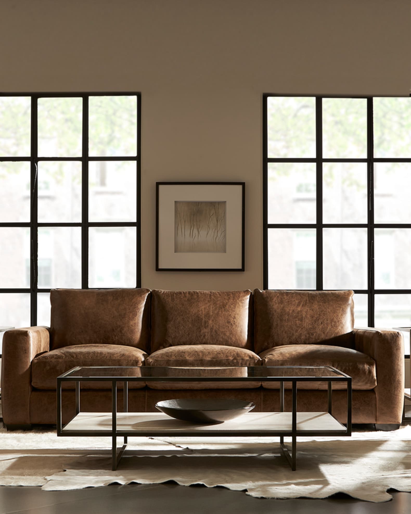 Bernhardt leather store sofa