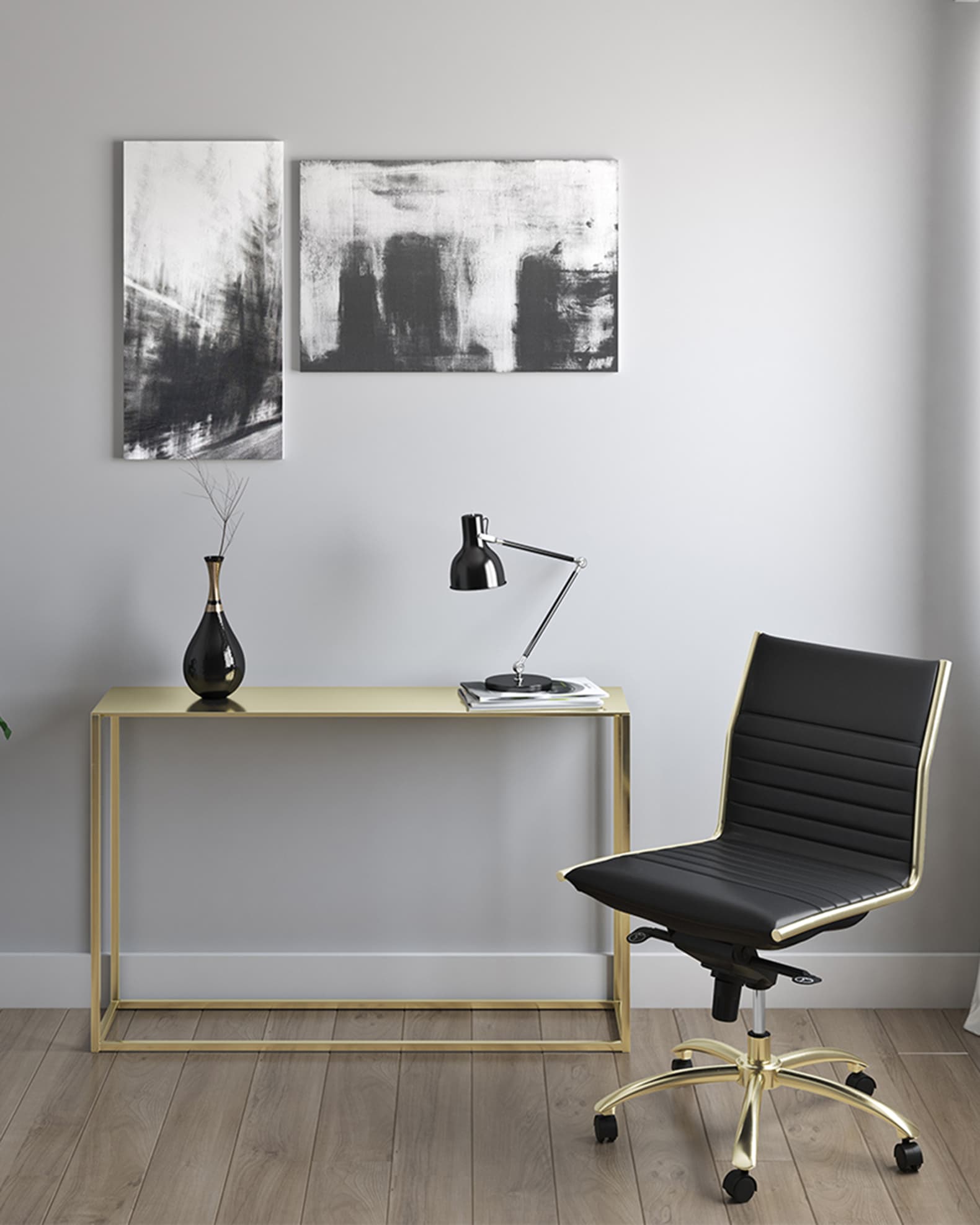 Euro Style Dirk Low Back Office Chair w o Armrests