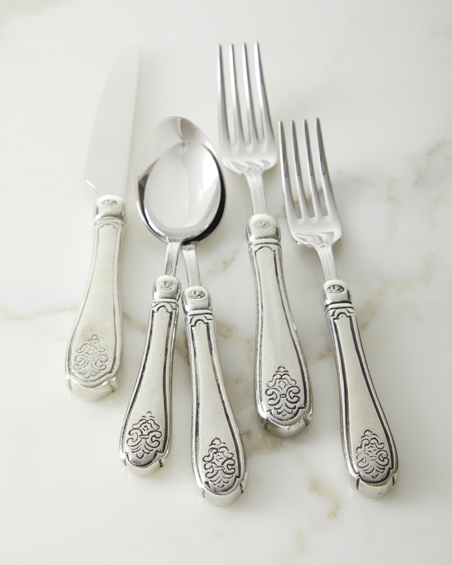 Neiman Marcus Pewter 5-Piece Elegance Cutlery Set