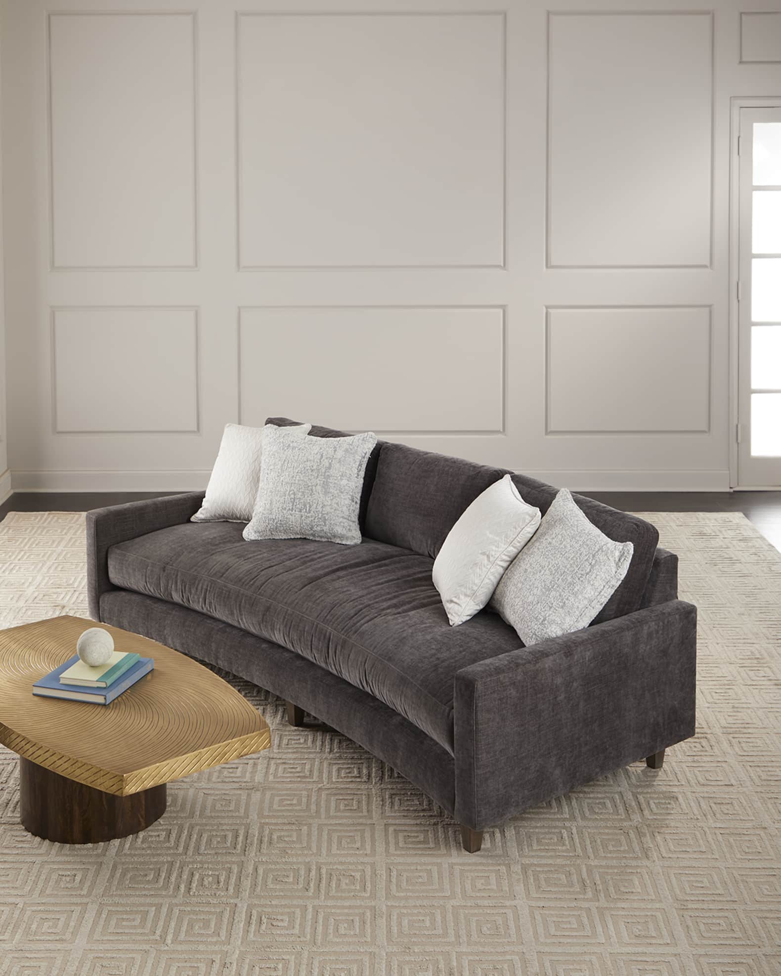 Bernhardt curved sofa top