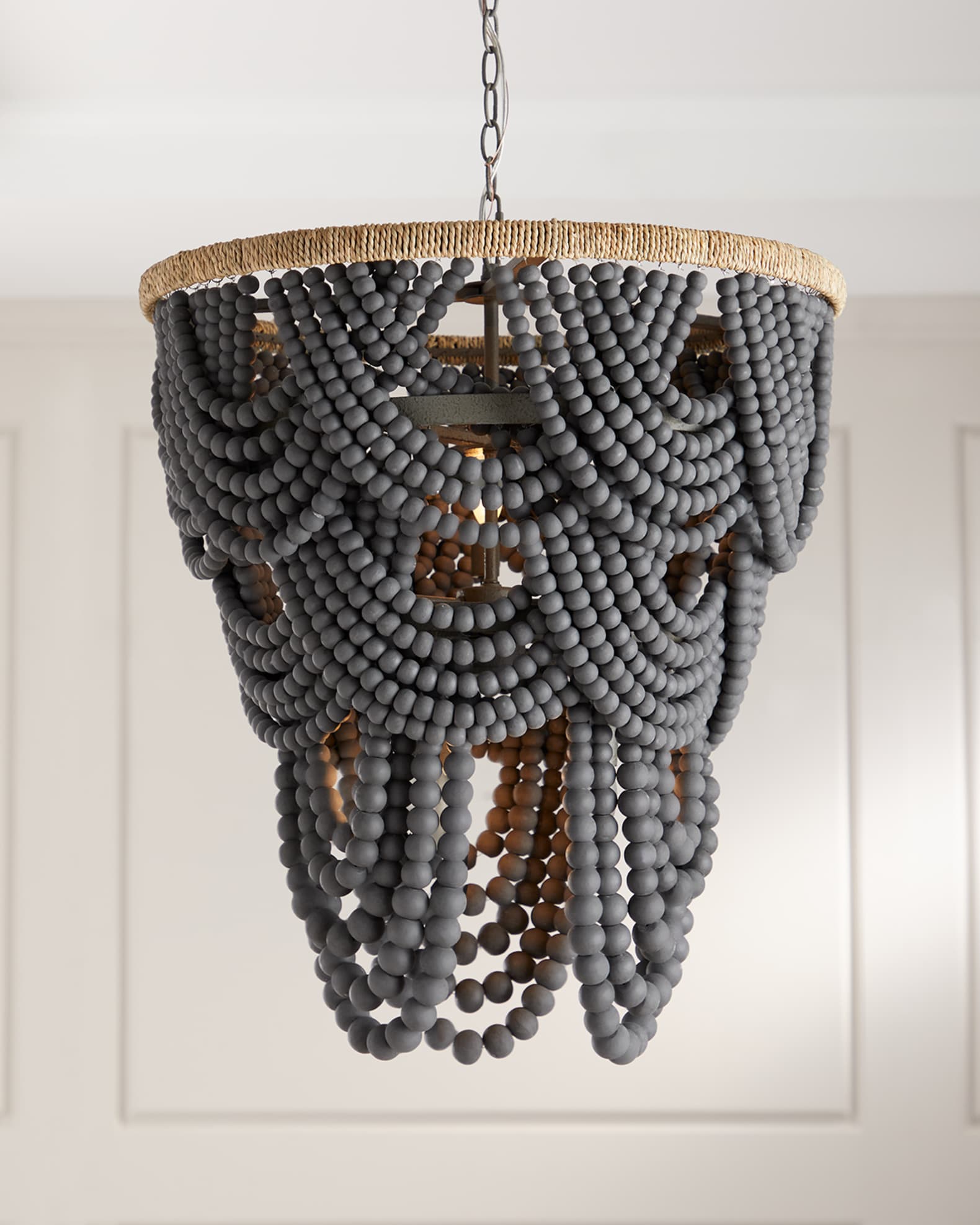 Grey beaded chandelier hot sale