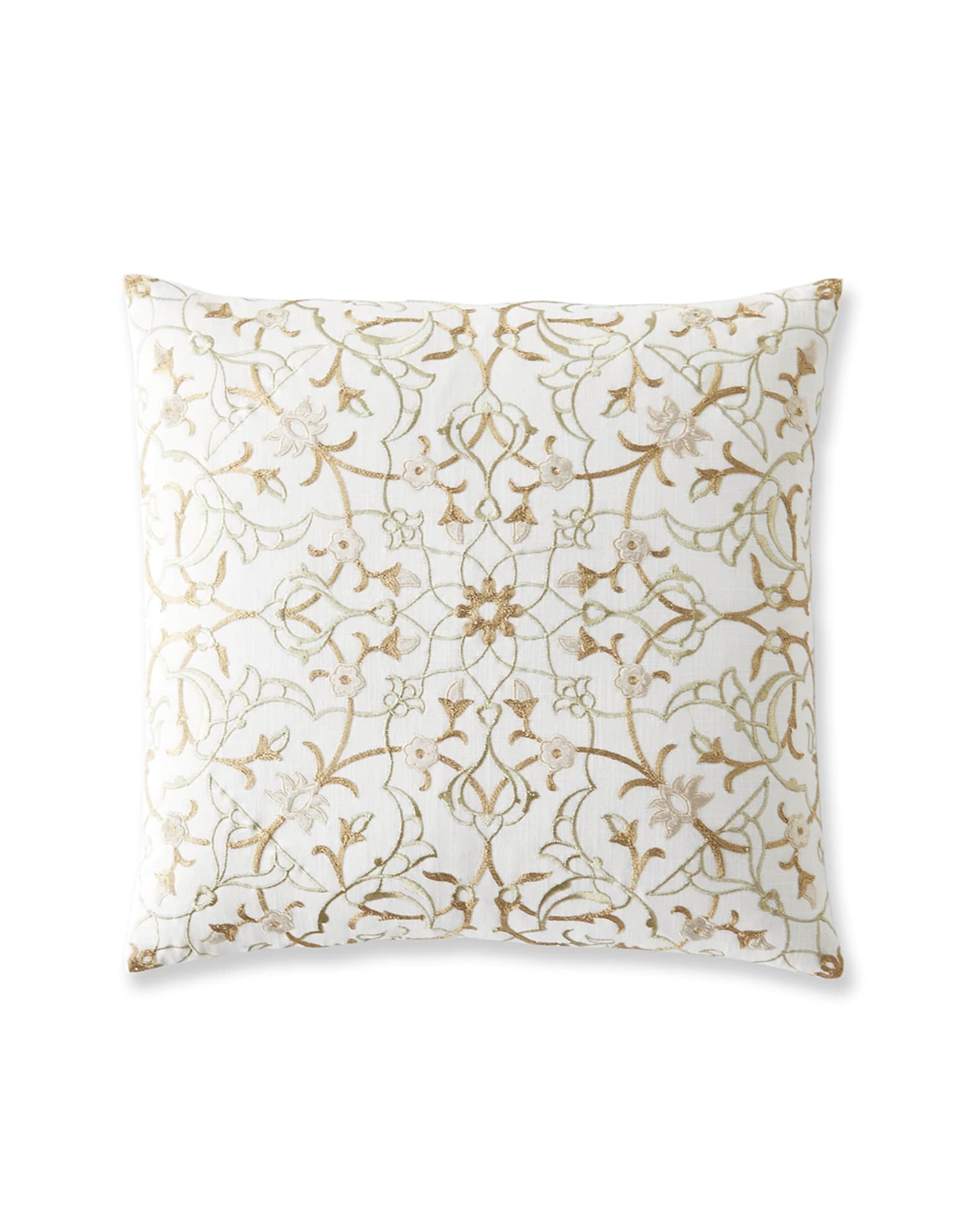 Gold embroidered pillow sales