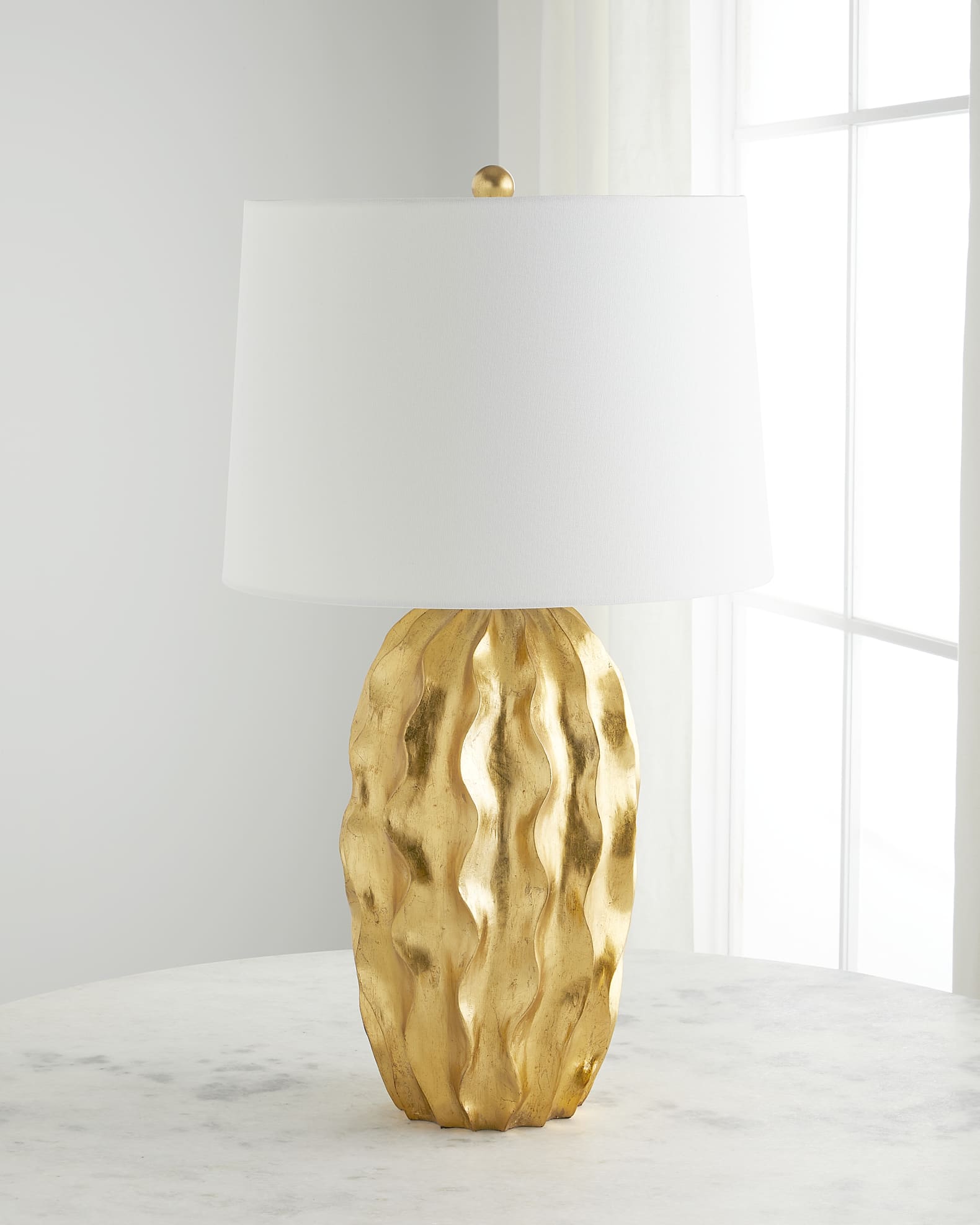 Gold large table lamp top