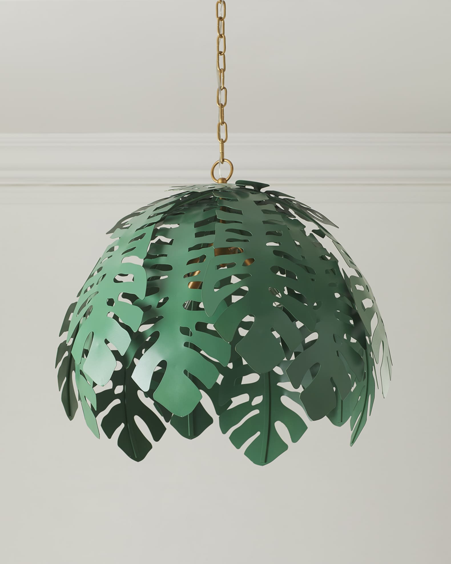 Gold Tropical Leaf 24 Chandelier Green Lighting Chandeliers