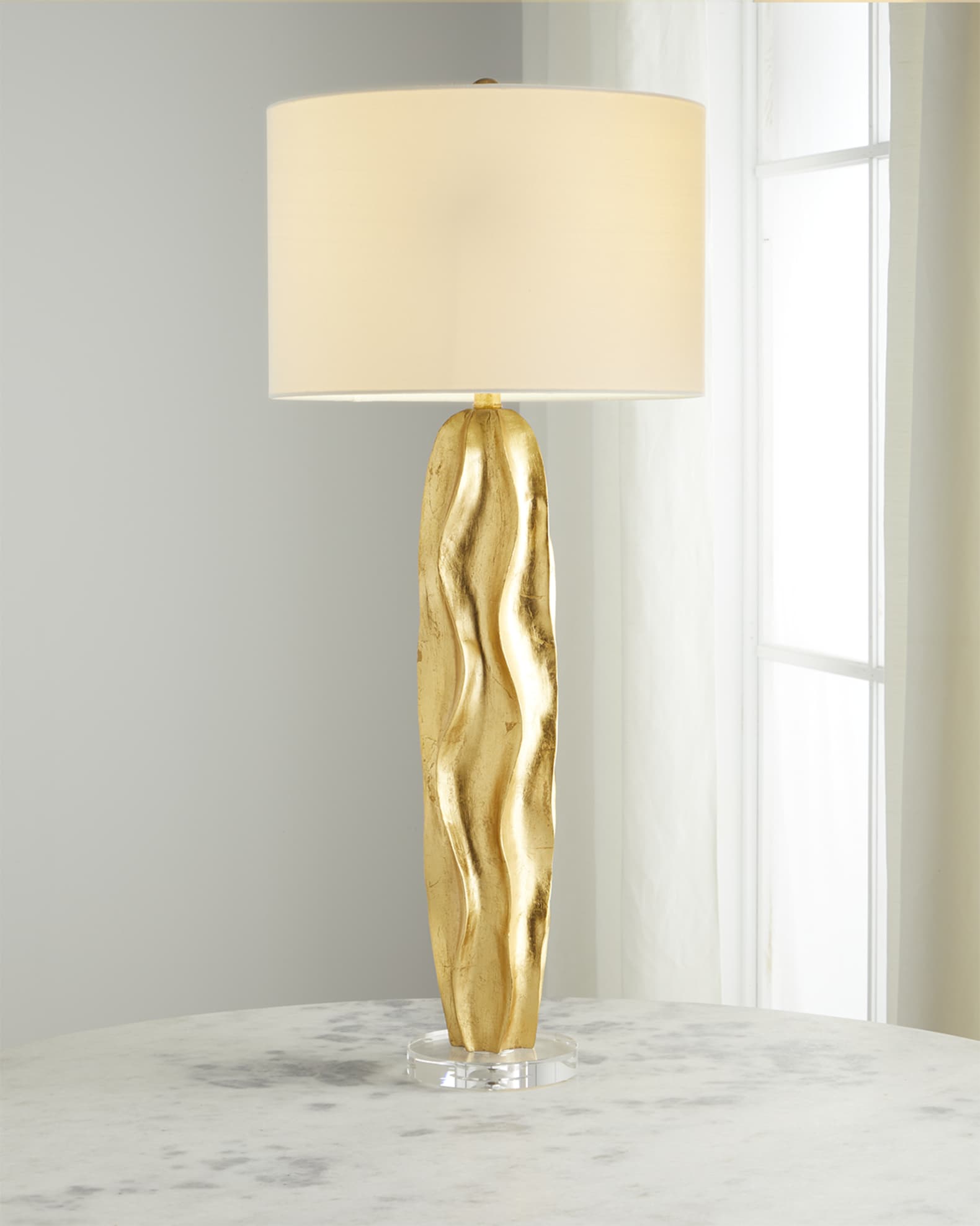 Stanton Wave 37 Gold Leaf Buffet Lamp