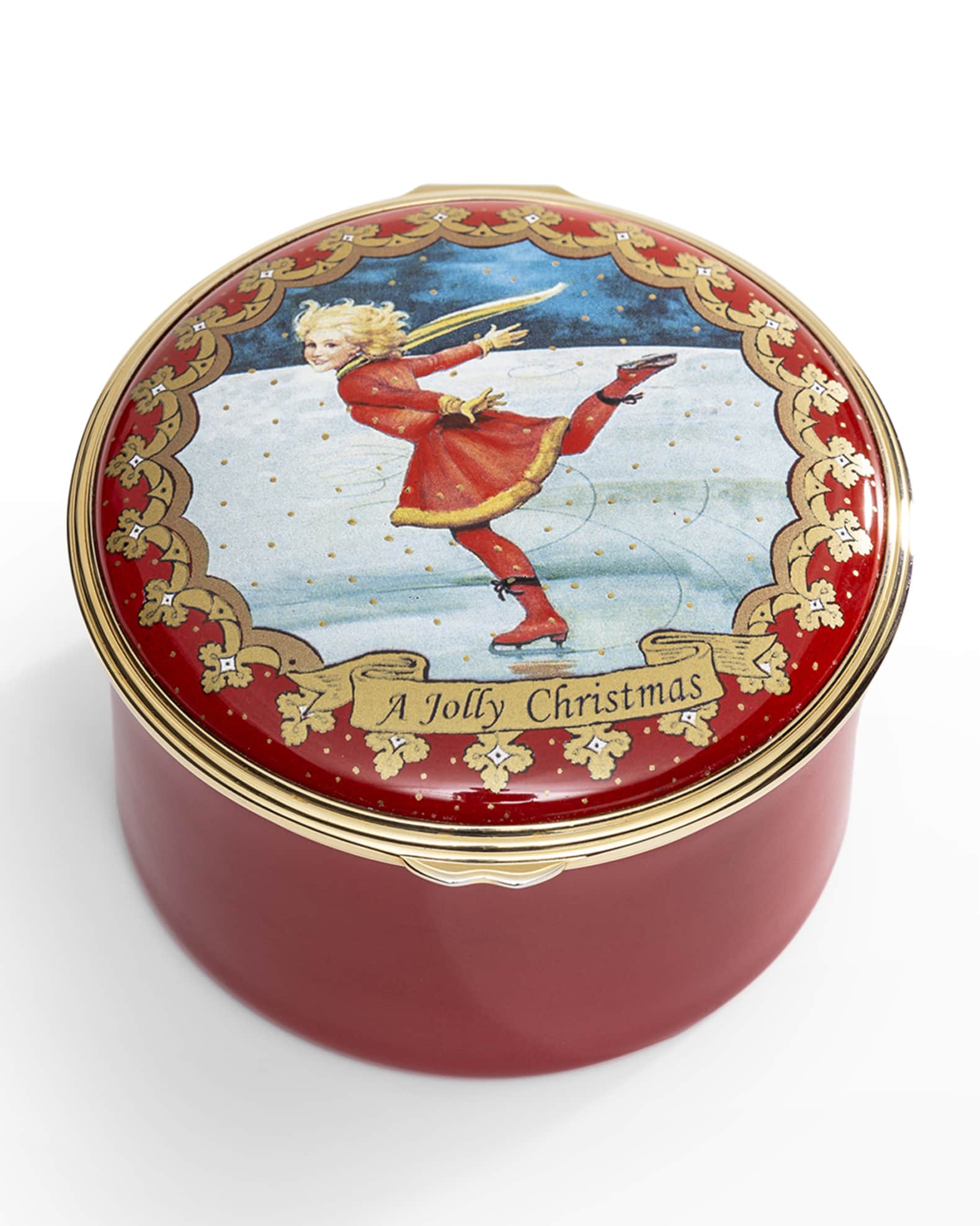 Halcyon Days Christmas Ice Skater Musical Box