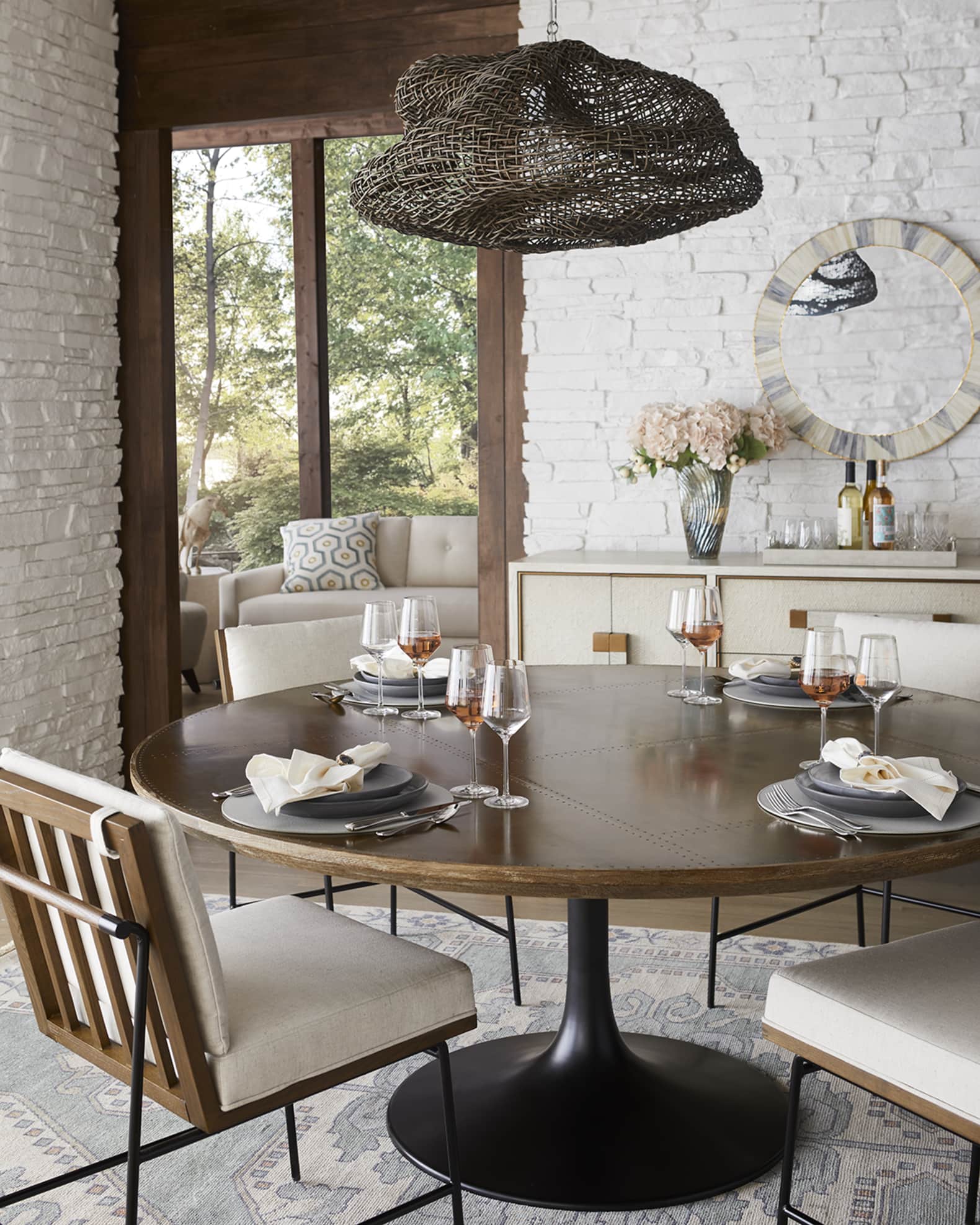 Palecek Andorra Wicker Pendant, Small | Horchow