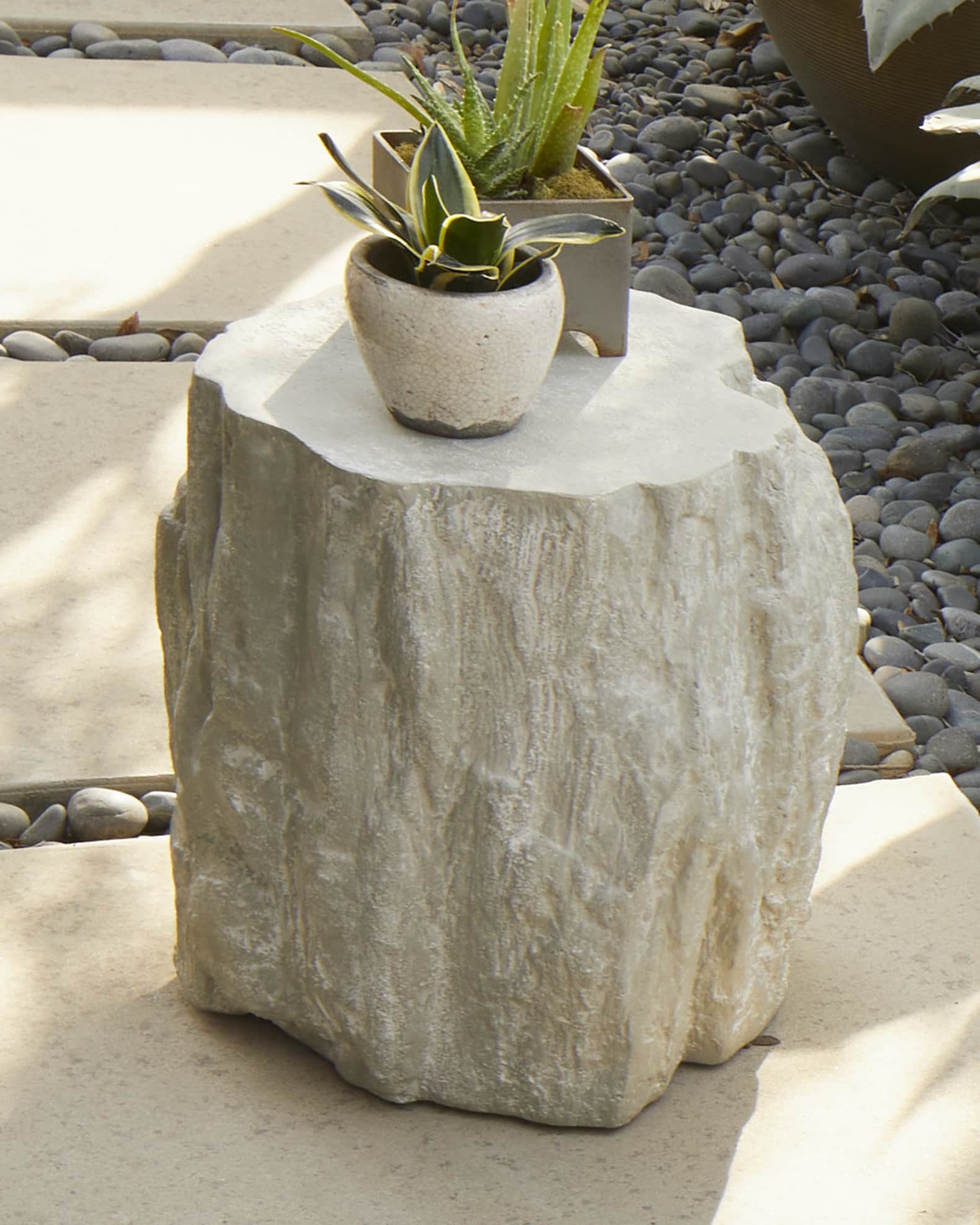 Outdoor stone sales side table