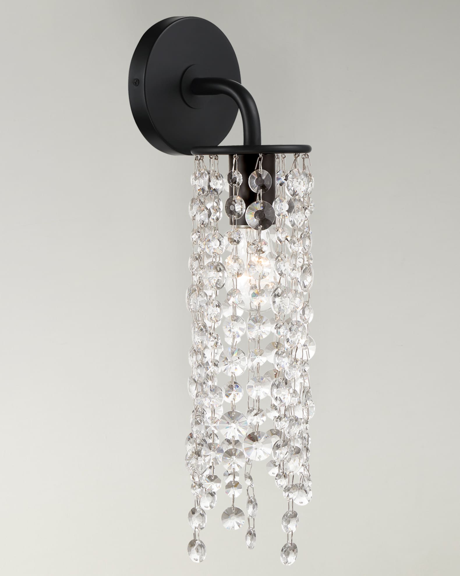 Crystorama Gabrielle 1-Light Matte Black Wall Mount