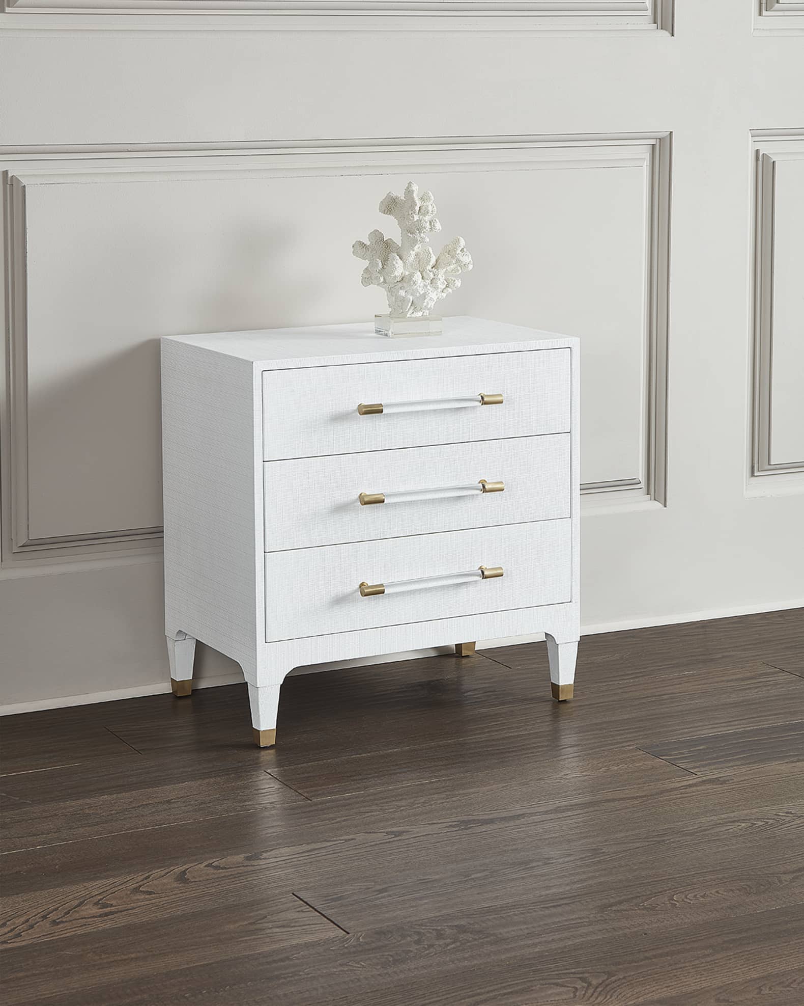 Worlds Away Granada Faux Shagreen Side Table