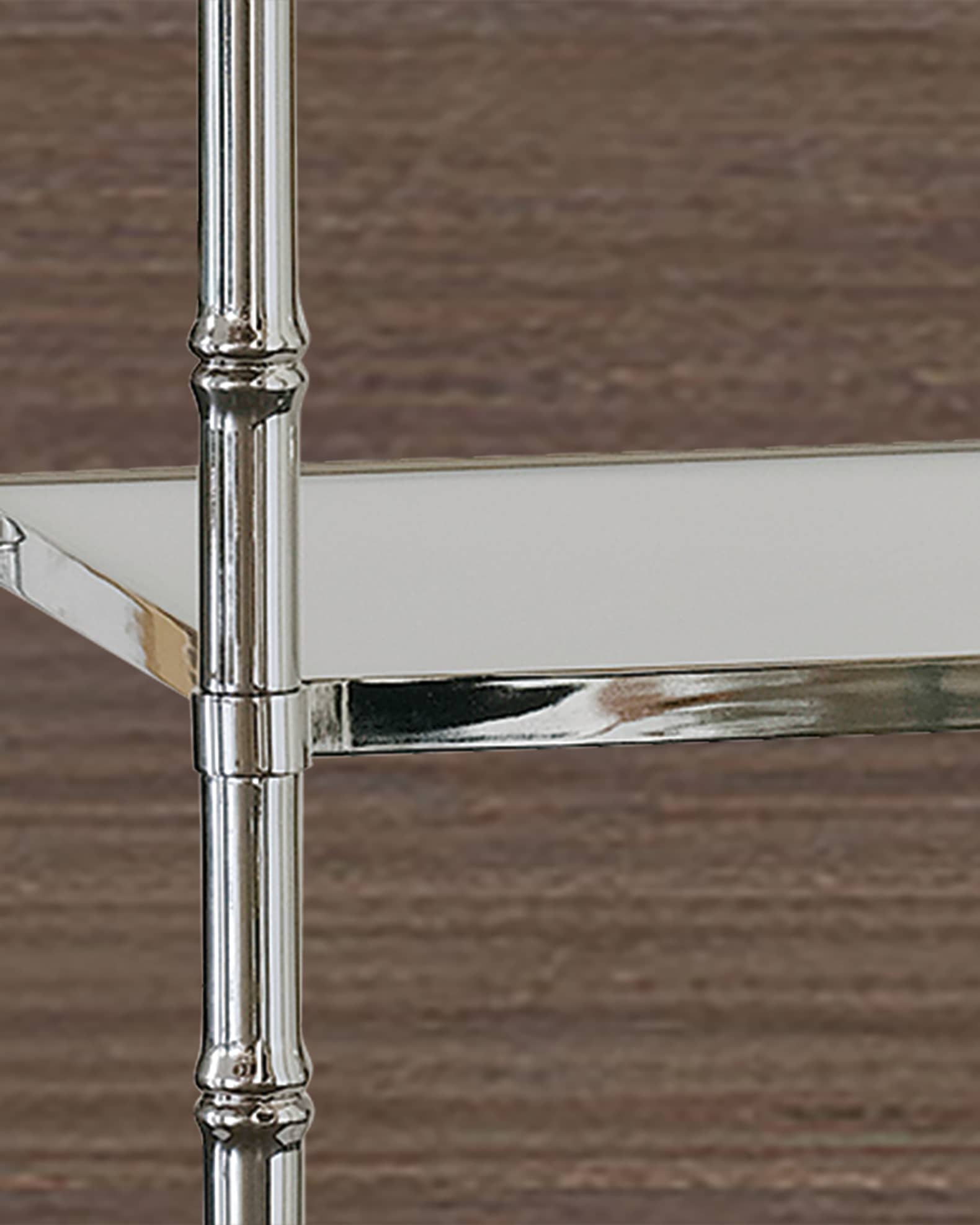 Brushed nickel etagere sale