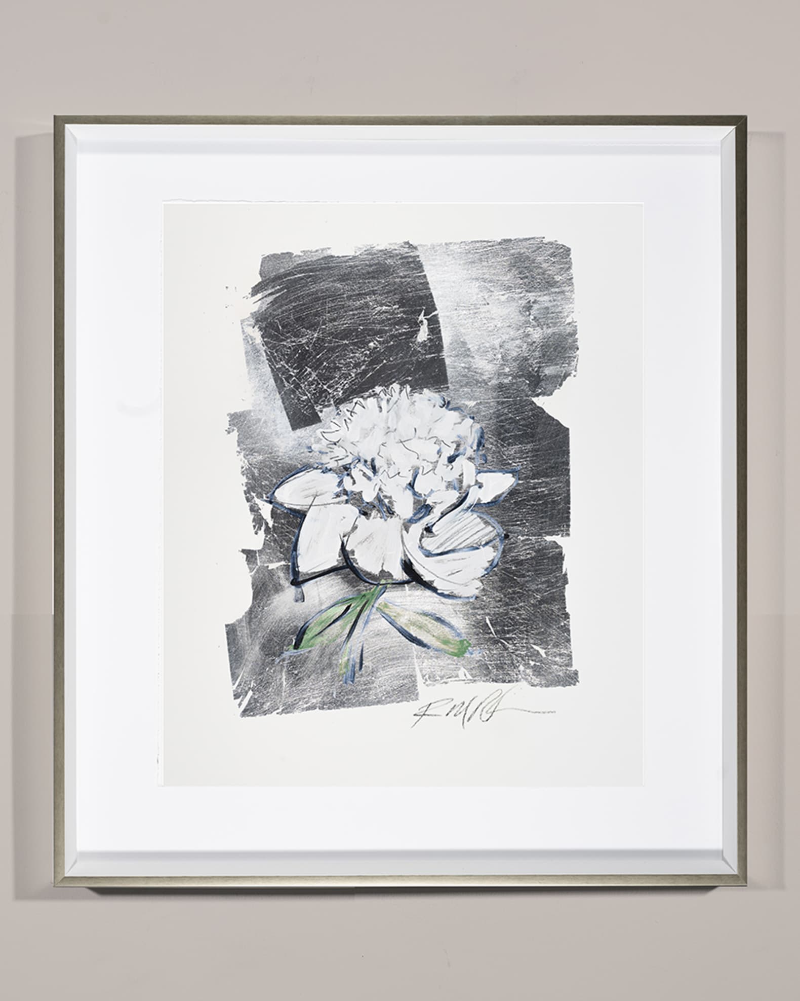 RFA Fine Art 'Silver Flower Peony' Wall Art