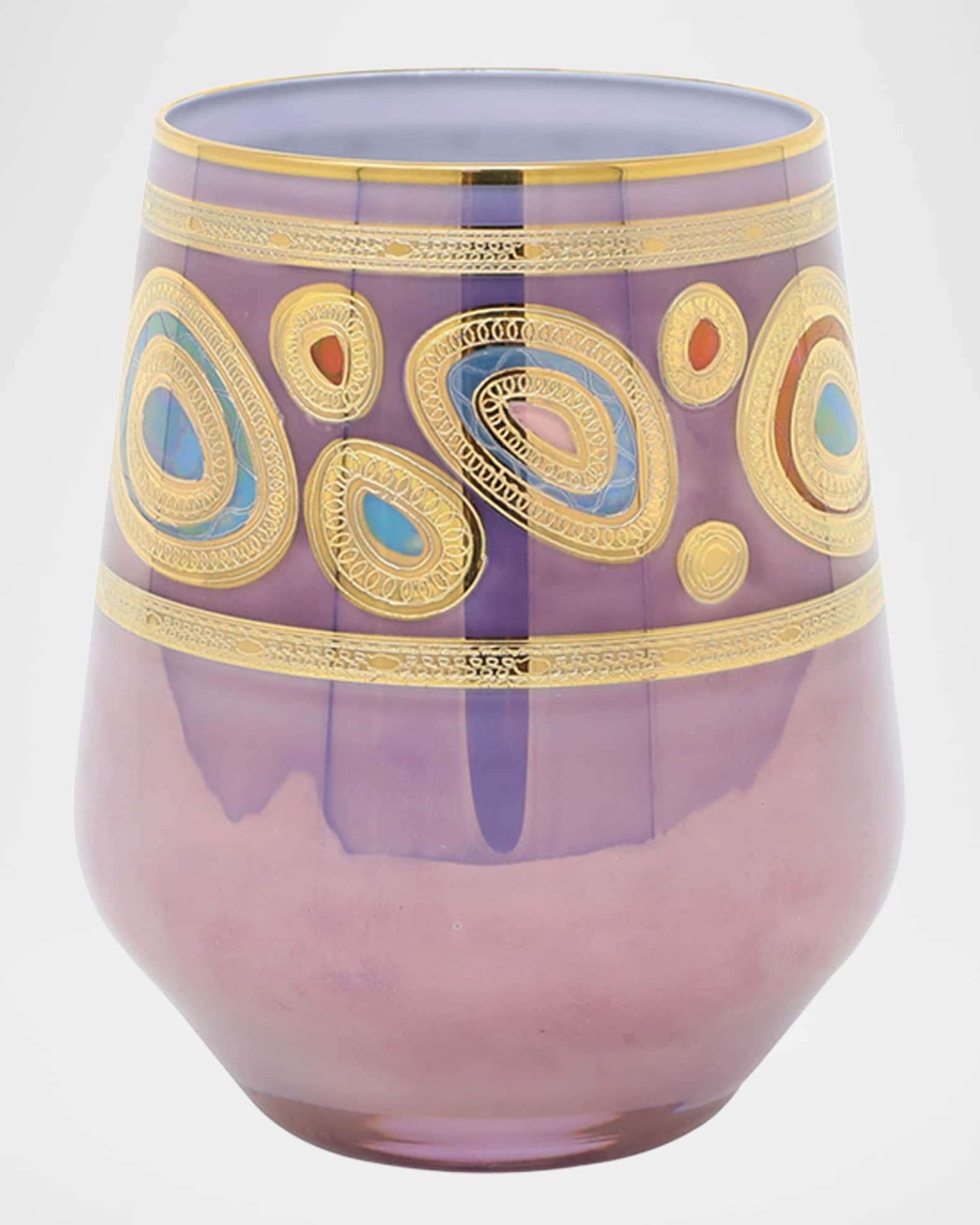 Vietri Regalia Purple Stemless Wine Glass Horchow
